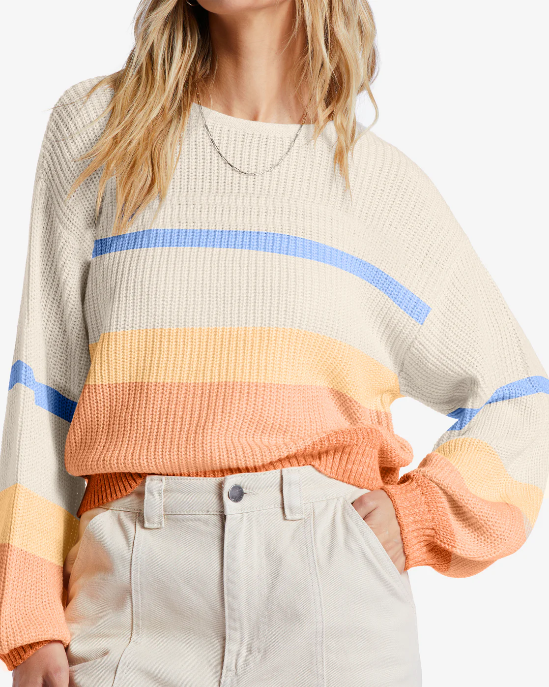 Billabong Changing Tides Pullover Sweater - Light Melon -Biliabong Outlet