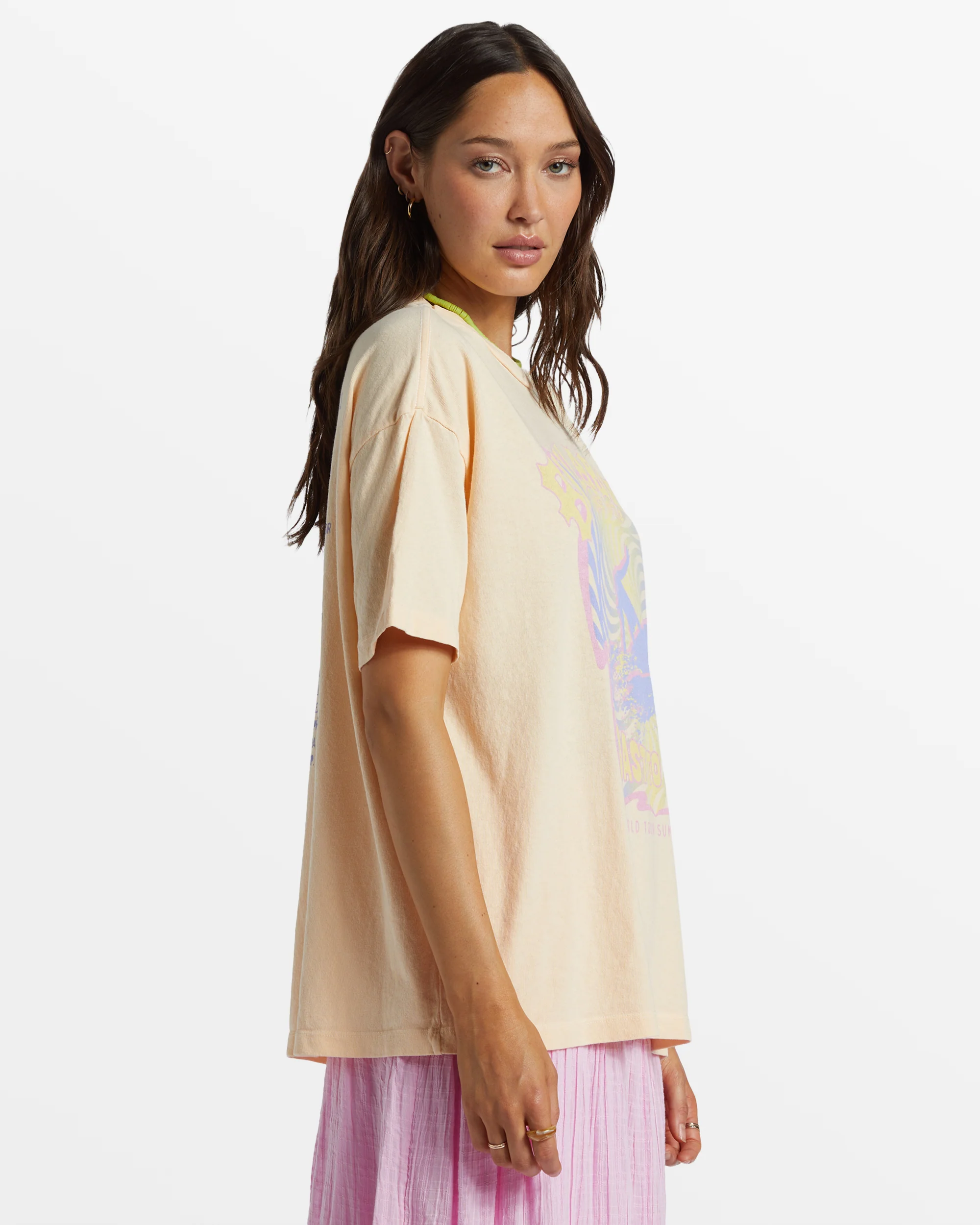 Billabong Since 73 Oversized T-Shirt - Peach Whip -Biliabong Outlet