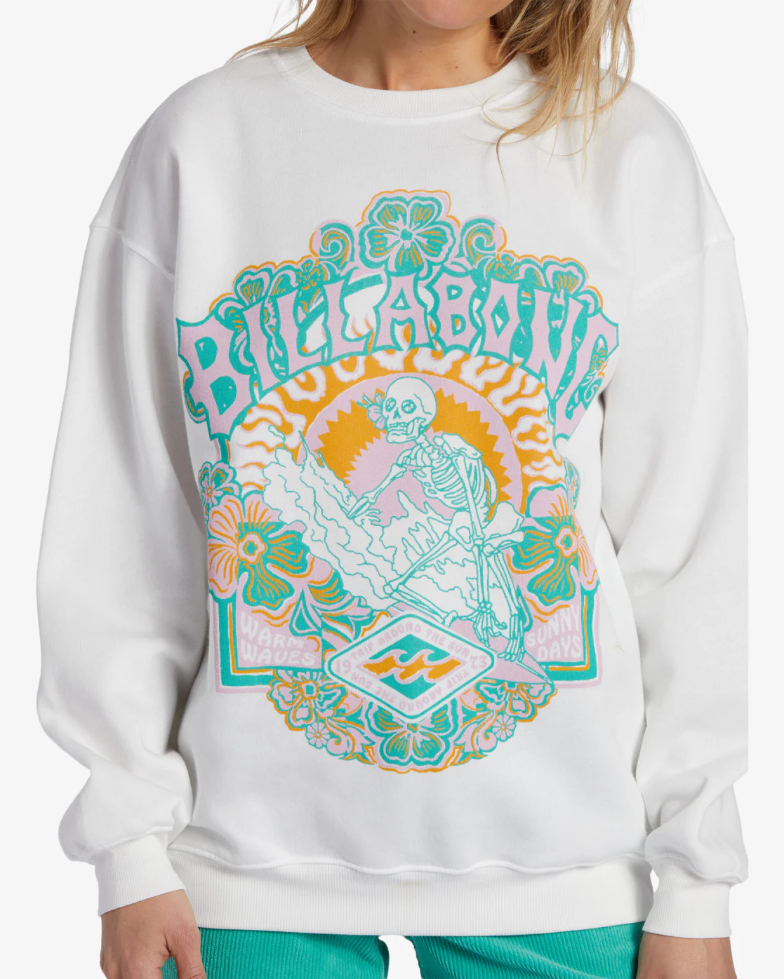 Billabong Sunny Days Sweatshirt - Salt Crystal -Biliabong Outlet