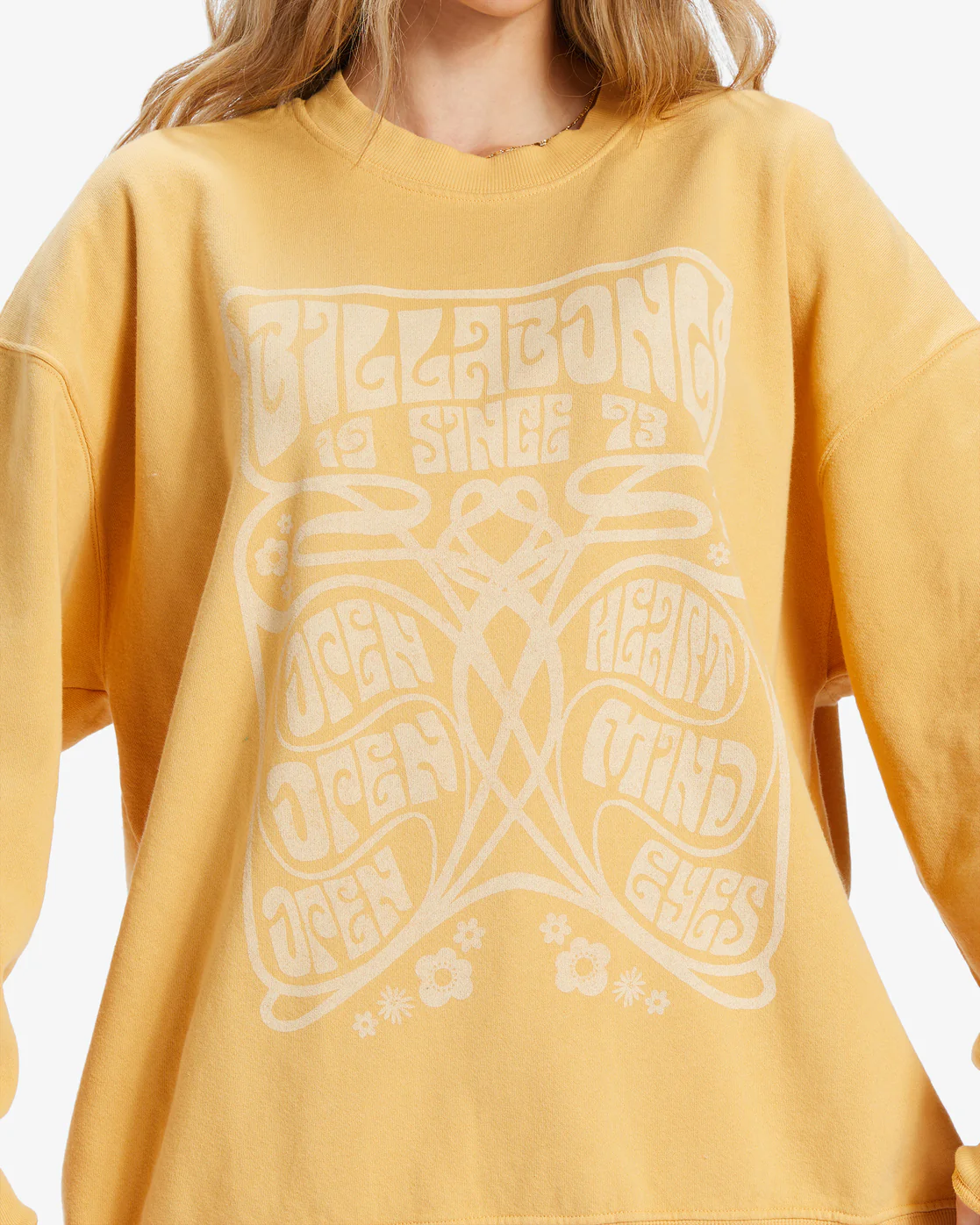 Billabong Ride In Oversized Crewneck Sweatshirt - Gold Coast -Biliabong Outlet