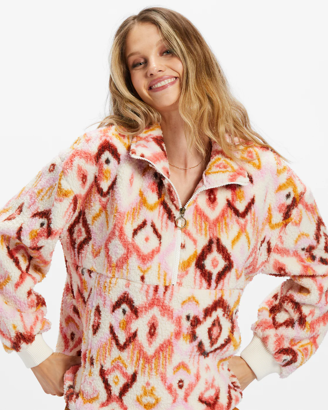 Billabong Time Off Half-Zip Fleece Pullover - Lavender Kiss -Biliabong Outlet