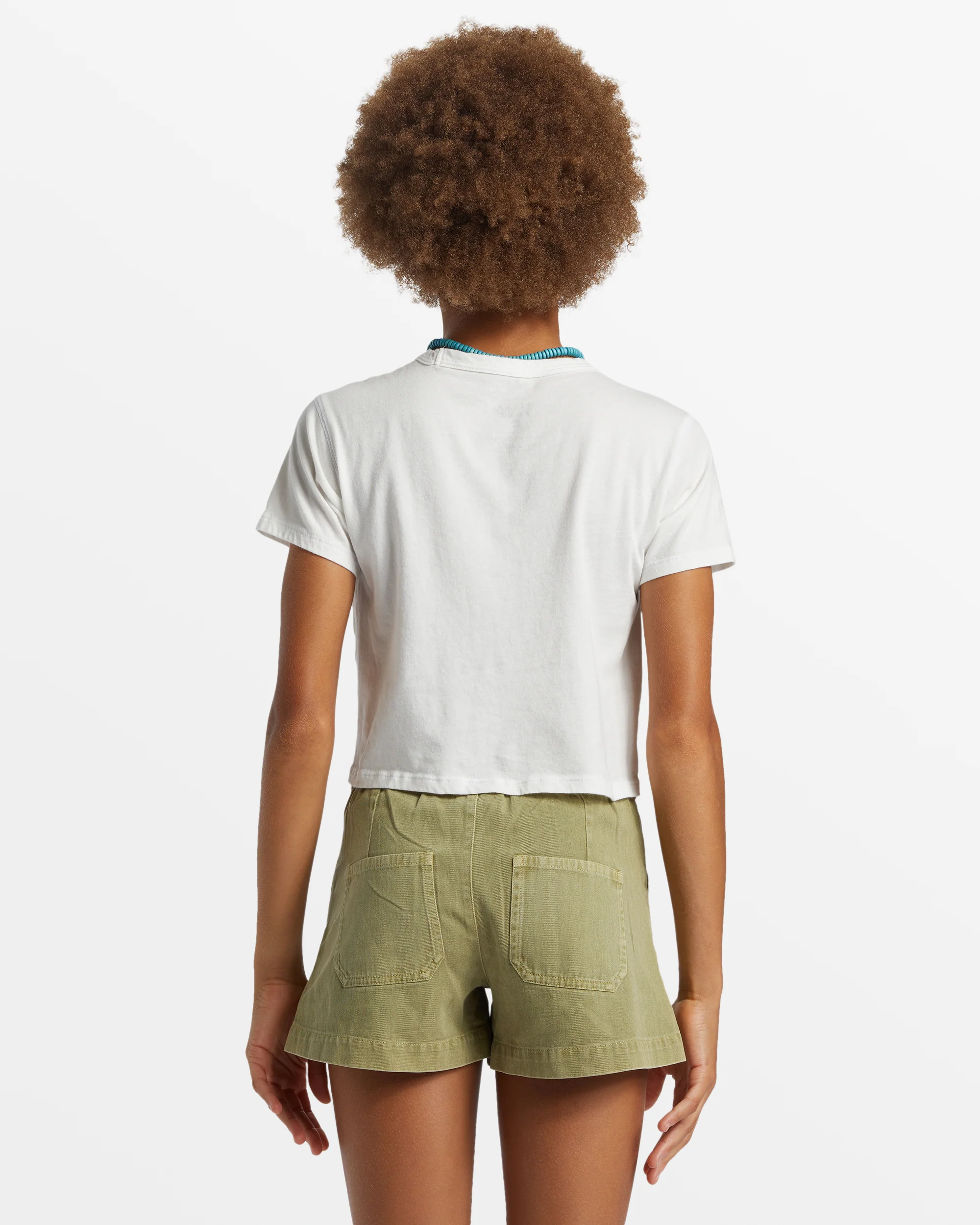 Billabong Girl's Beach Dream Cropped T-Shirt - Salt Crystal -Biliabong Outlet