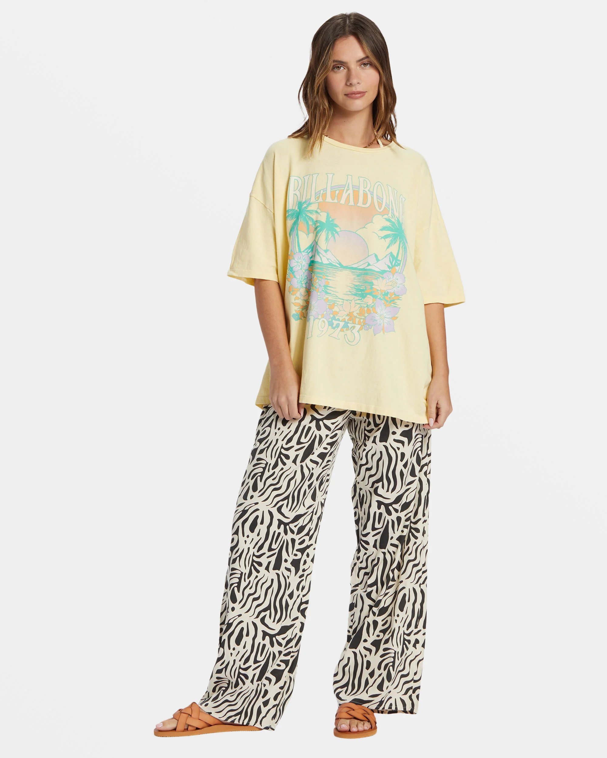 Billabong Island Holiday Oversized T-Shirt - Yellow -Biliabong Outlet