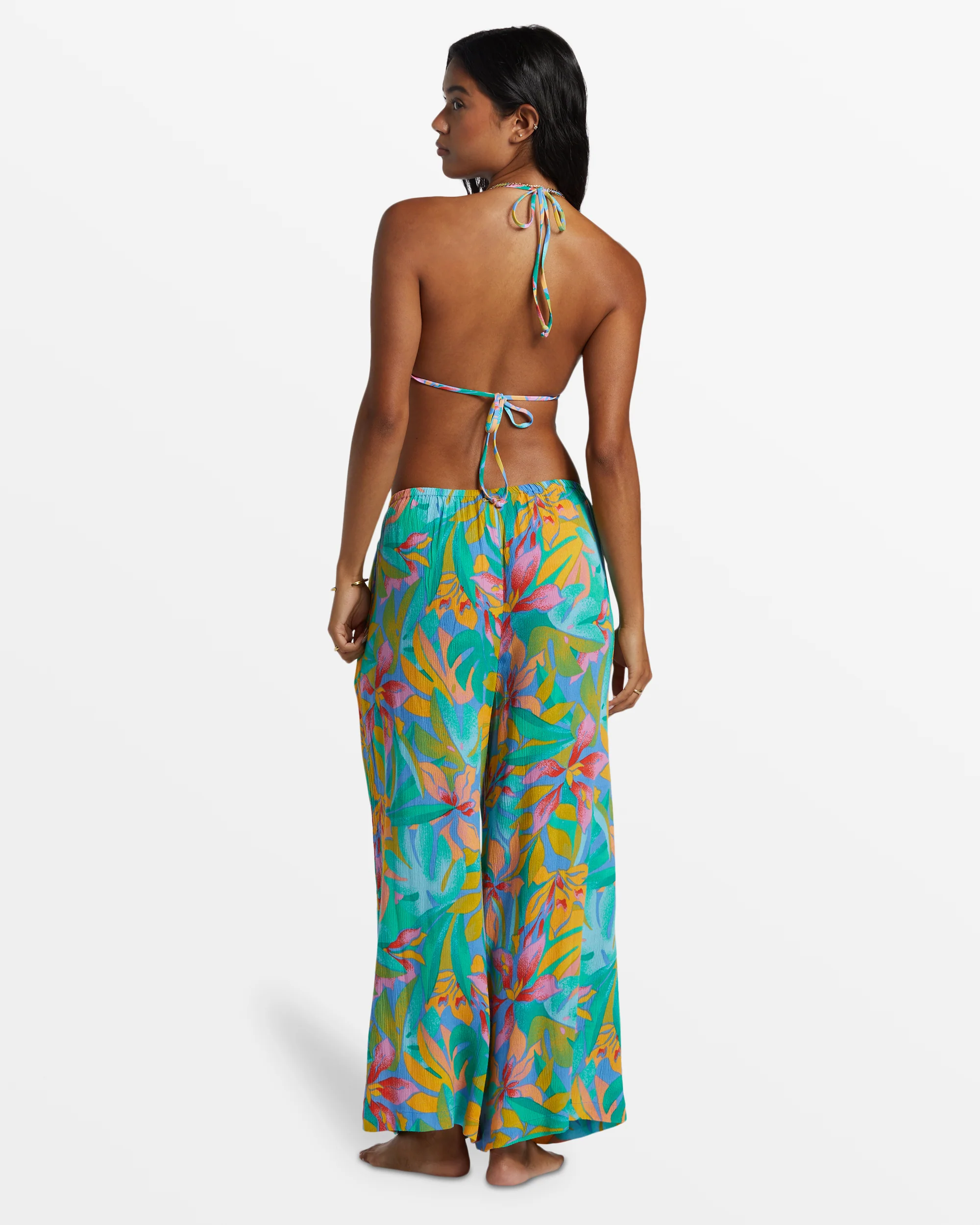 Billabong Sun Catcher Elastic Waist Printed Pants - Marina -Biliabong Outlet