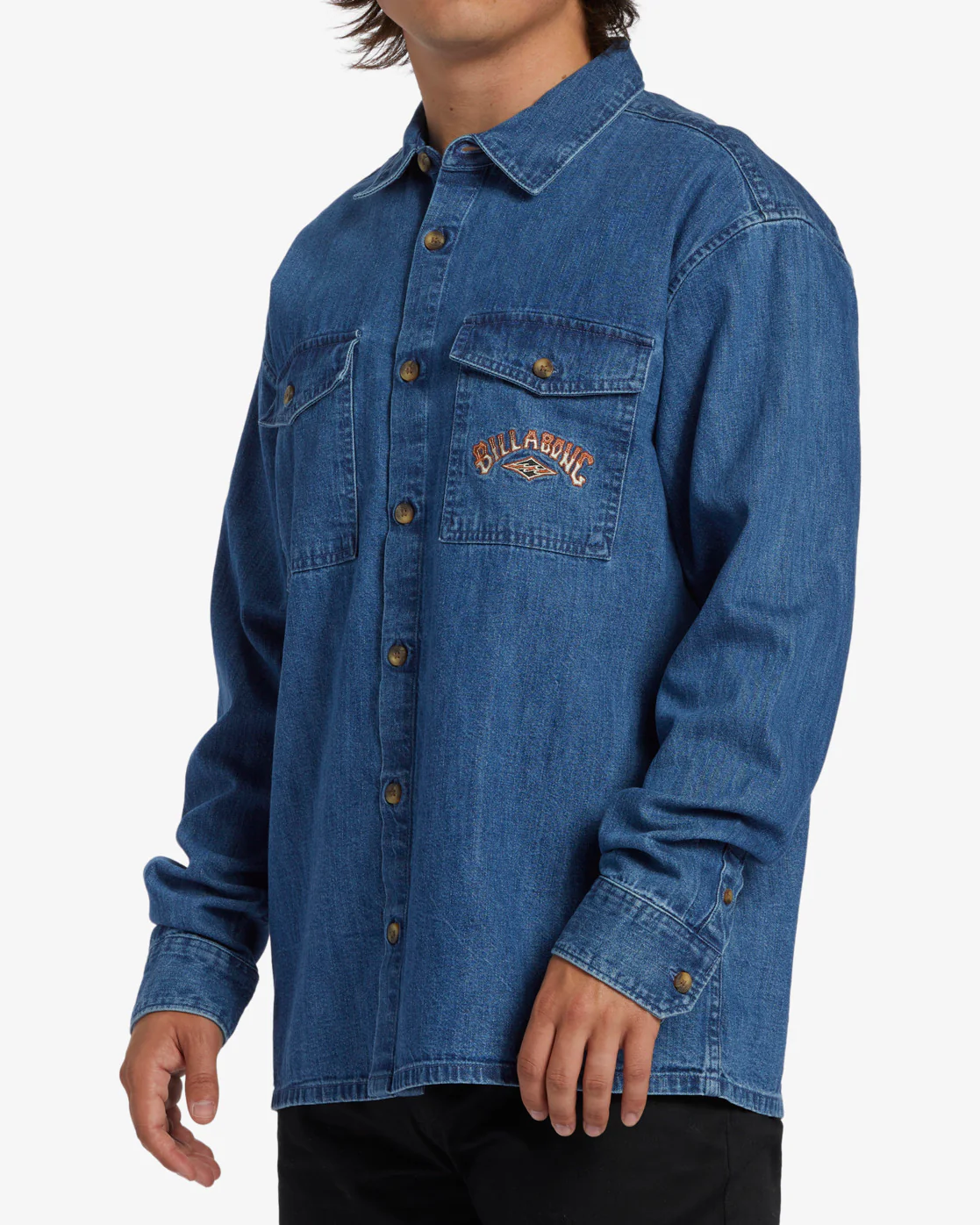Billabong Bong Days Long Sleeve Top - Denim Blue -Biliabong Outlet
