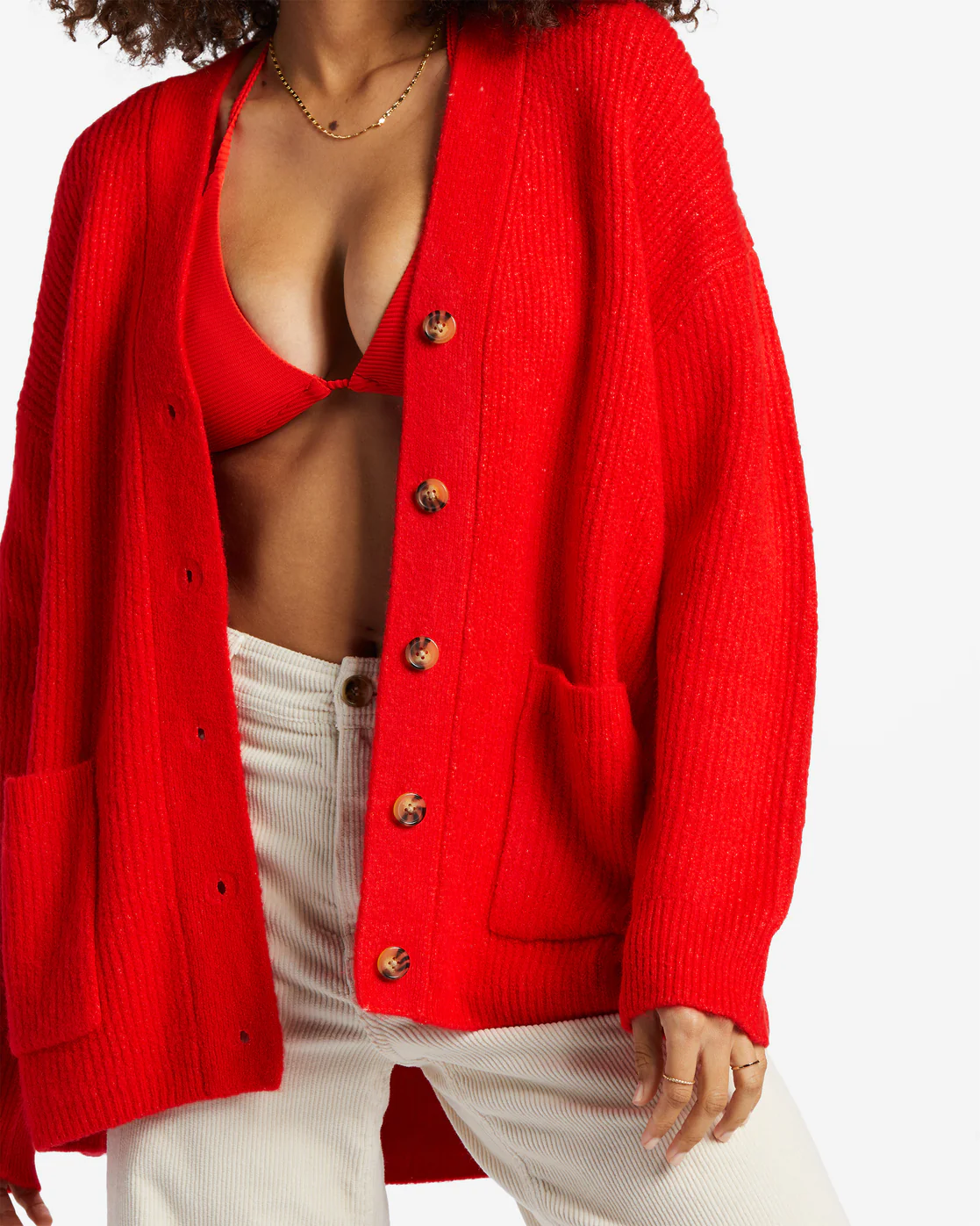 Billabong So Chill Cardigan - Rad Red -Biliabong Outlet