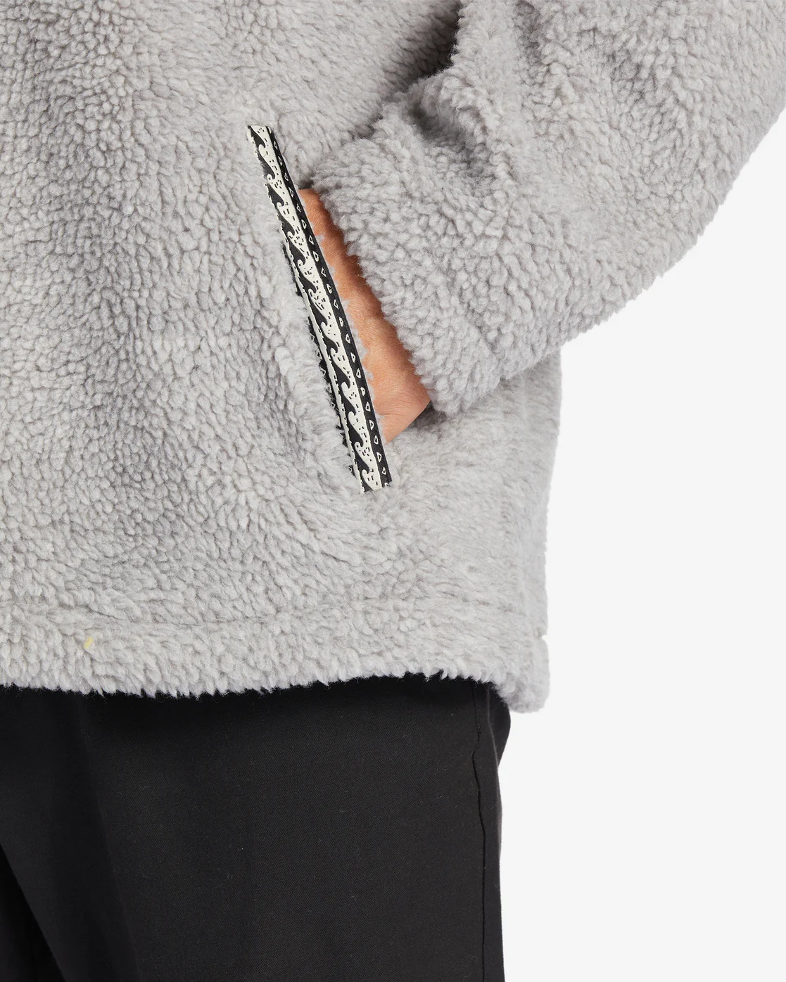 Billabong Boundary Tombstone Mock-Neck Sweatshirt - Oatmeal Heather -Biliabong Outlet