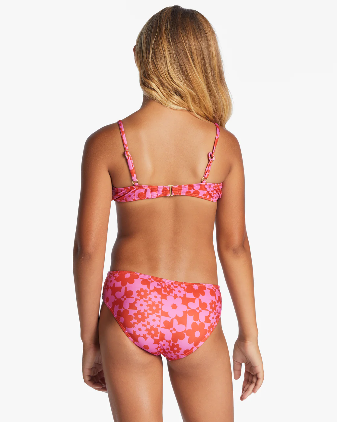 Billabong Girls Love Letter Shirred Two Piece Tank Bikini Set - Red Aloha -Biliabong Outlet