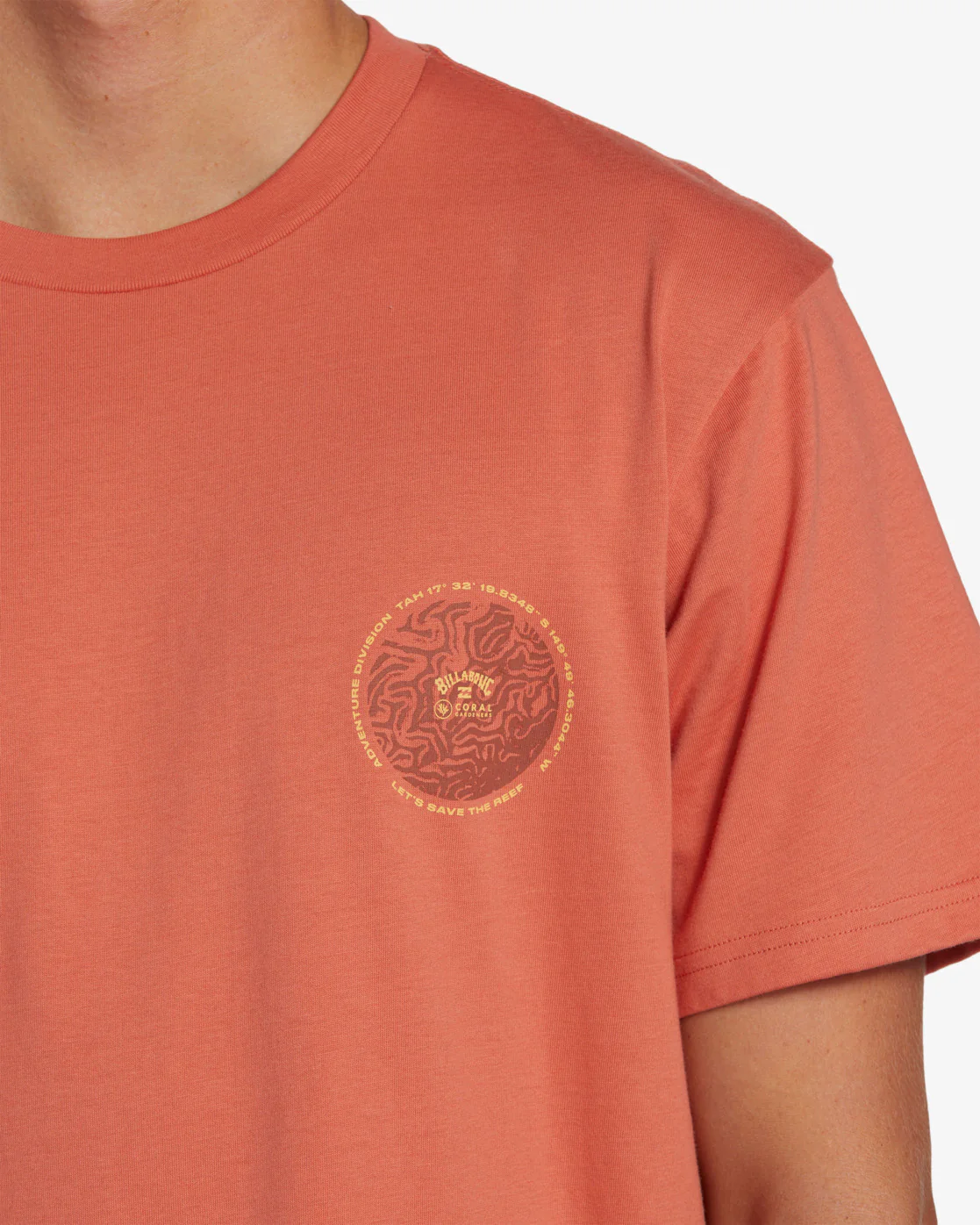 Billabong Coral Gardeners Brain Short Sleeve T-Shirt - Coral -Biliabong Outlet