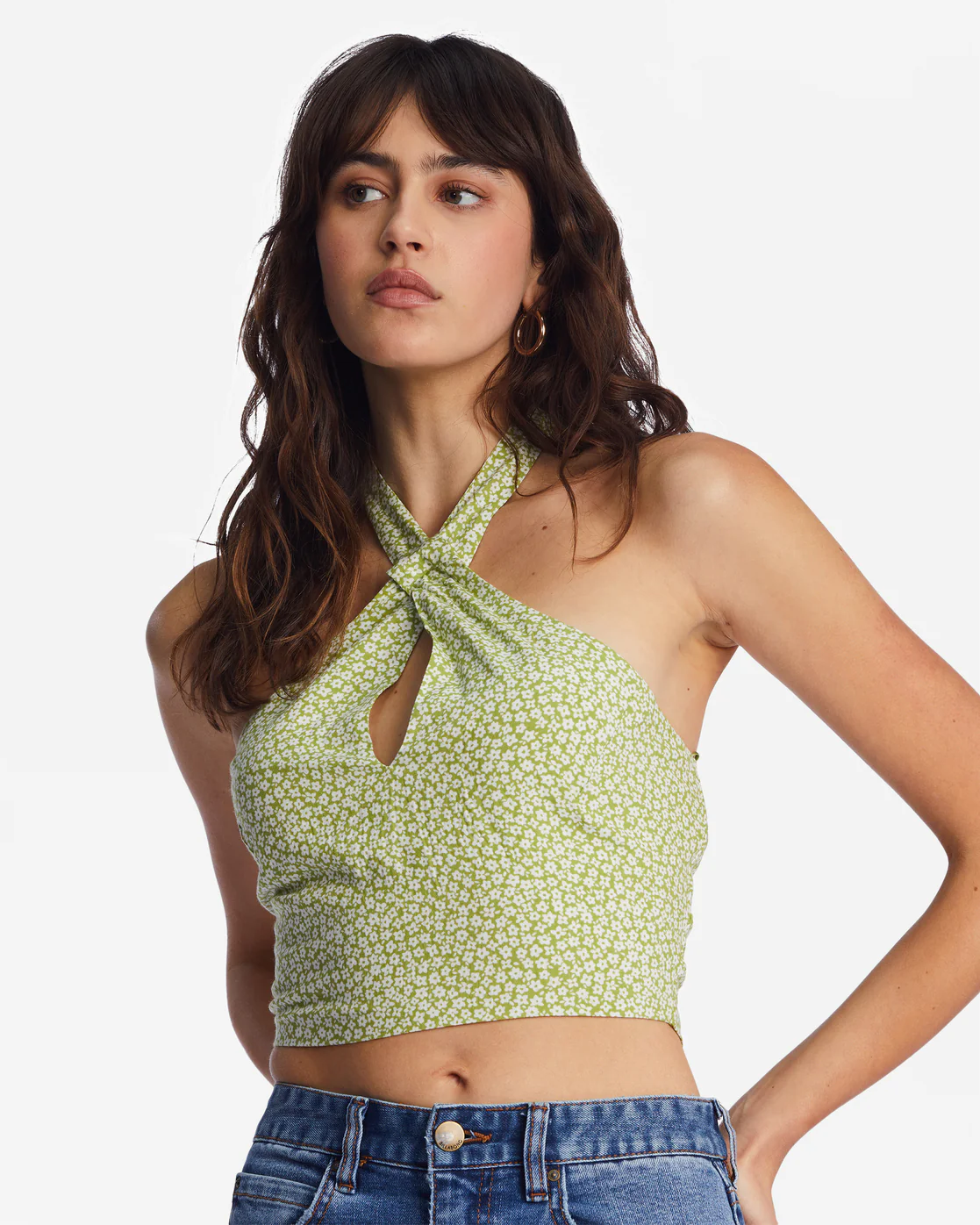 Billabong Retro Wave Crop Top - Moss Meadow -Biliabong Outlet