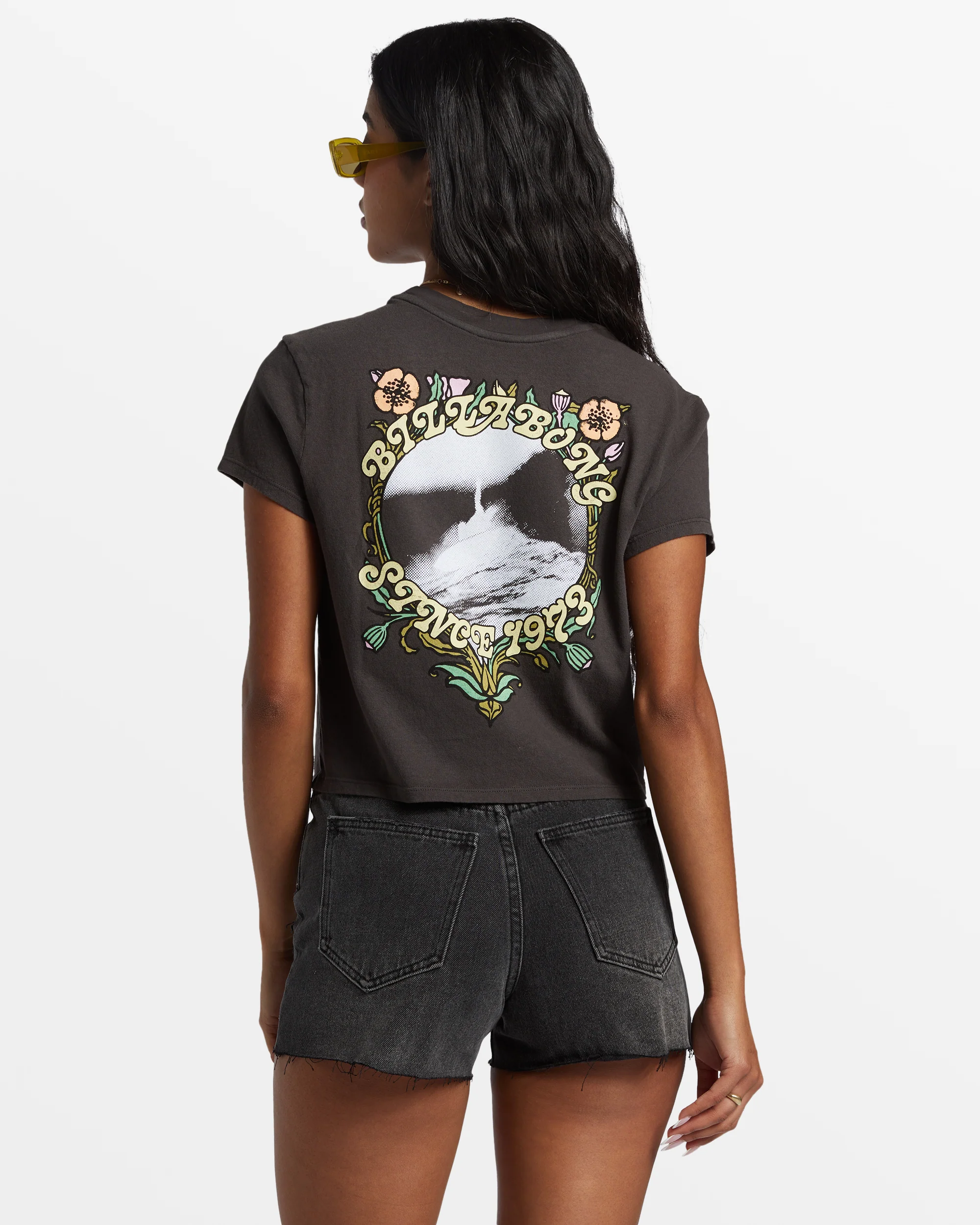 Billabong Season Of The Sun Cropped T-Shirt - Off Black -Biliabong Outlet