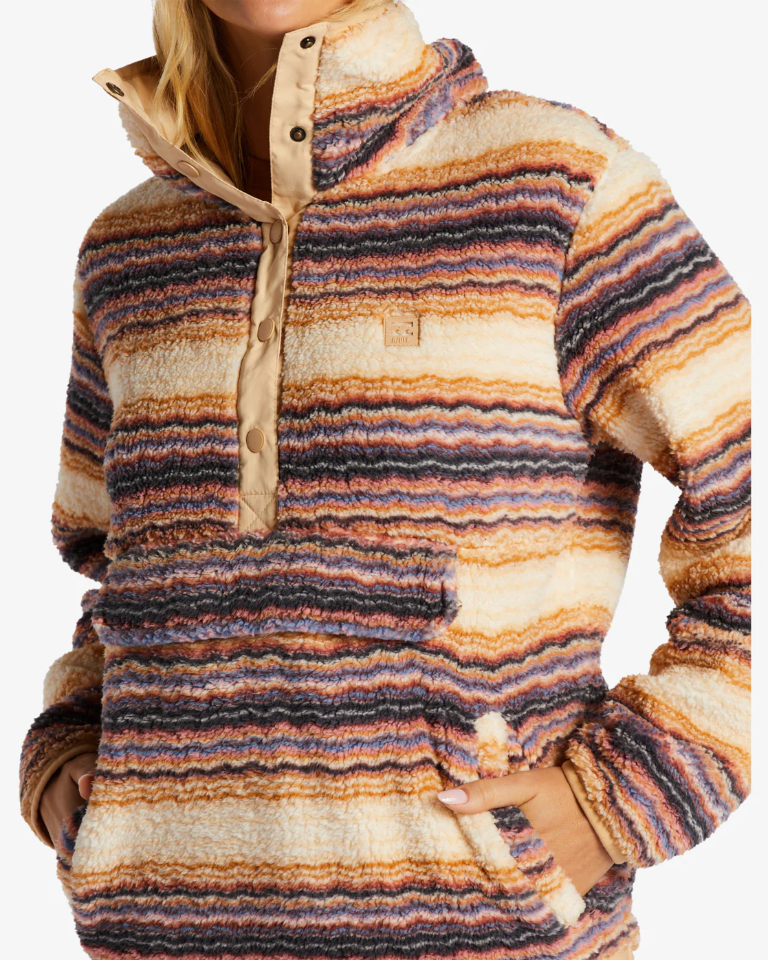 Billabong Switchback Mock Neck Fleece - Oat -Biliabong Outlet