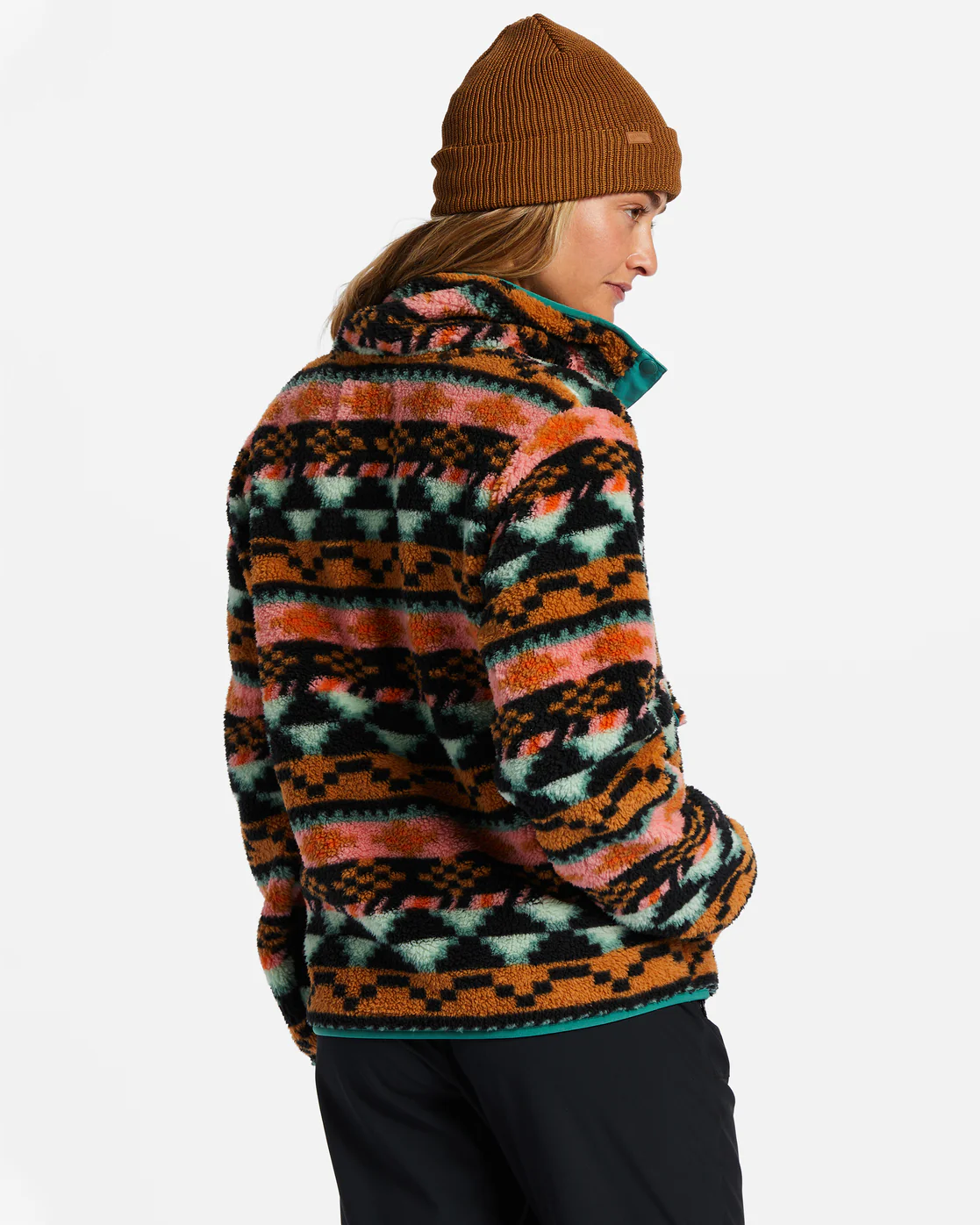 Billabong Switchback Mock Neck Fleece - Black Multi -Biliabong Outlet