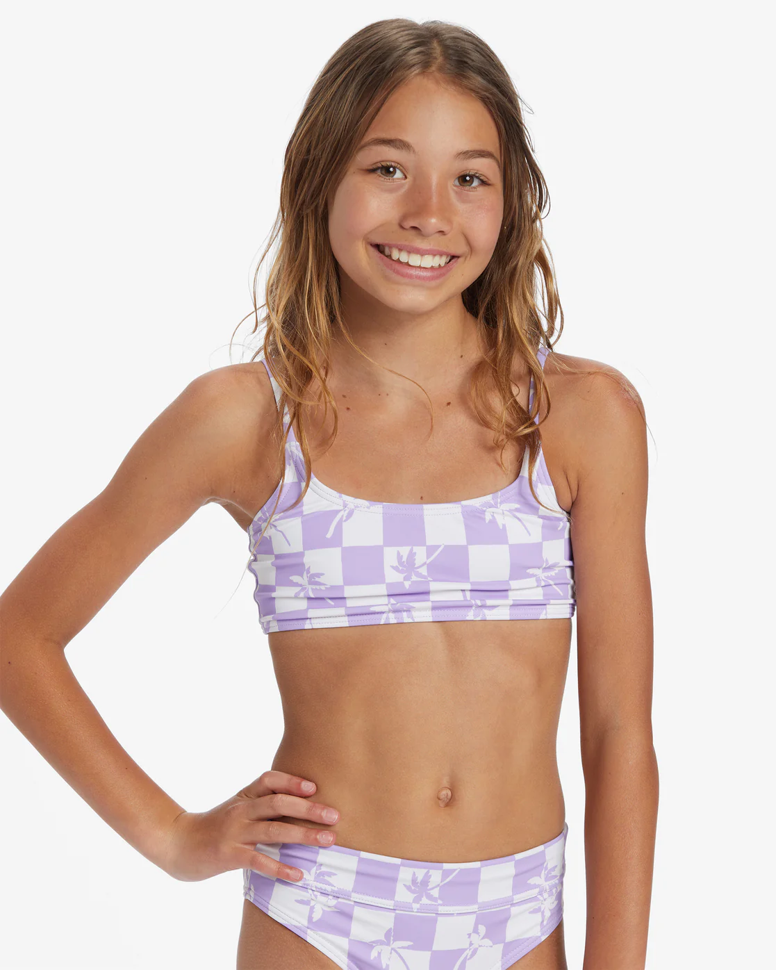 Billabong Girls Check Your Palm Mini Crop - Peaceful Lilac -Biliabong Outlet