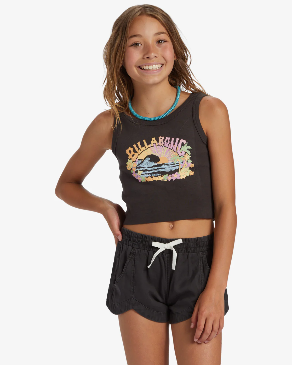Billabong Girl's Mad For You Shorts - Off Black -Biliabong Outlet