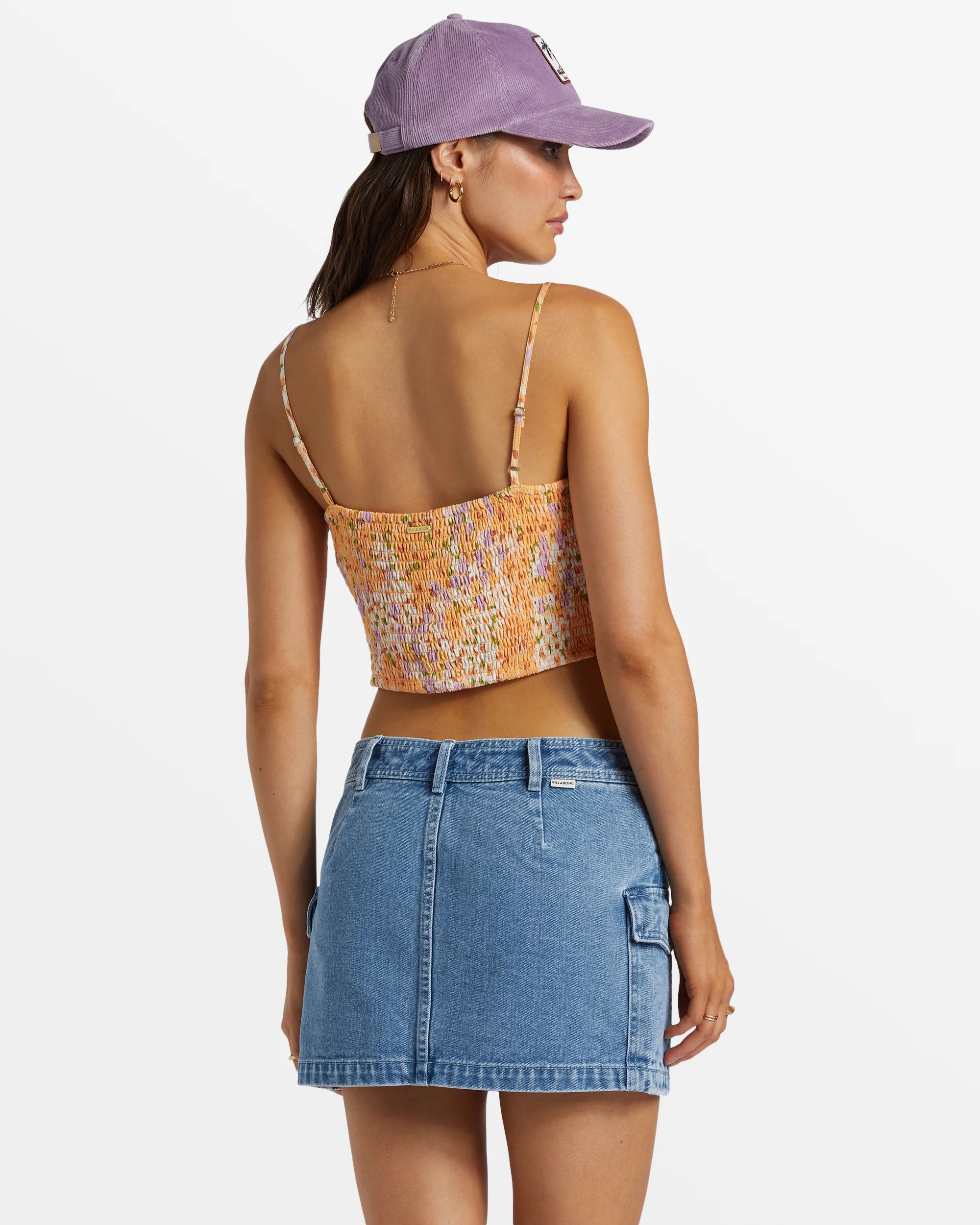 Billabong So Simple Cropped Cami Top - Peach Whip -Biliabong Outlet