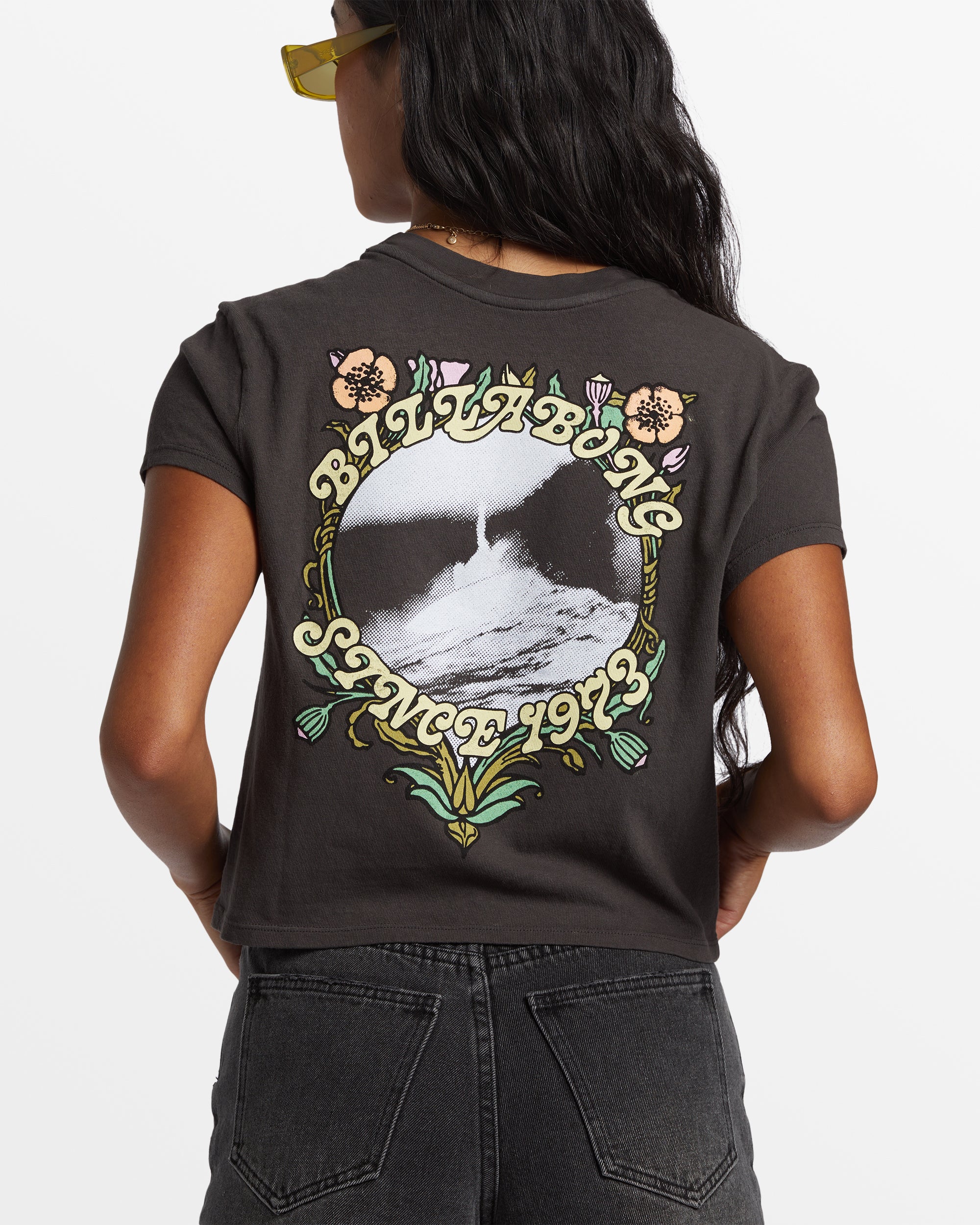 Billabong Season Of The Sun Cropped T-Shirt - Off Black -Biliabong Outlet