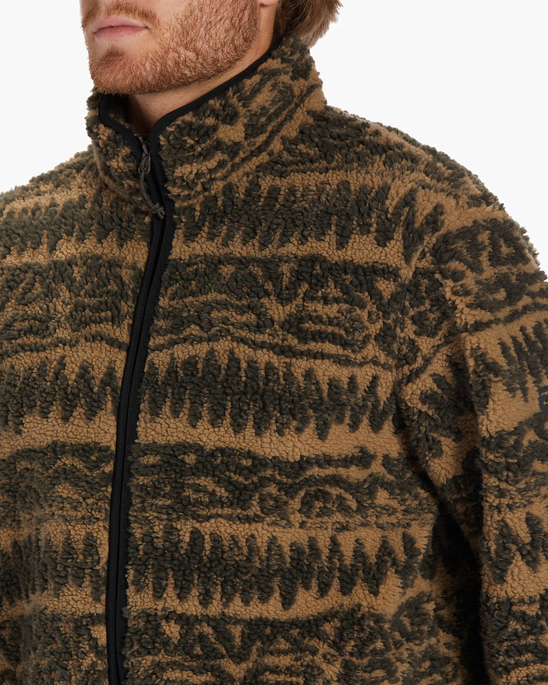 Billabong Boundary Switchback Zip-Up Sherpa Fleece - Gravel -Biliabong Outlet