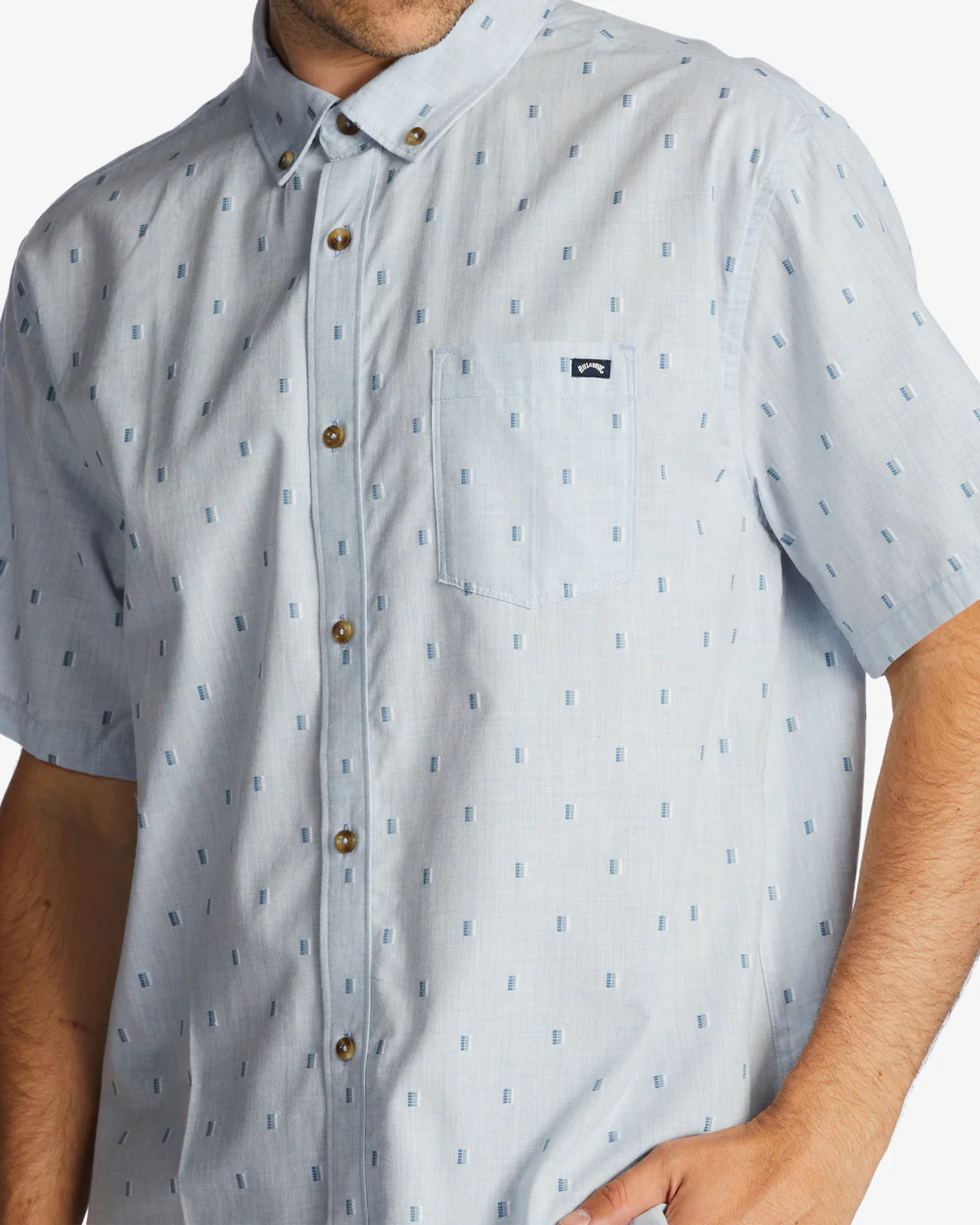 Billabong All Day Jacquard Short Sleeve Shirt - Blue Haze -Biliabong Outlet