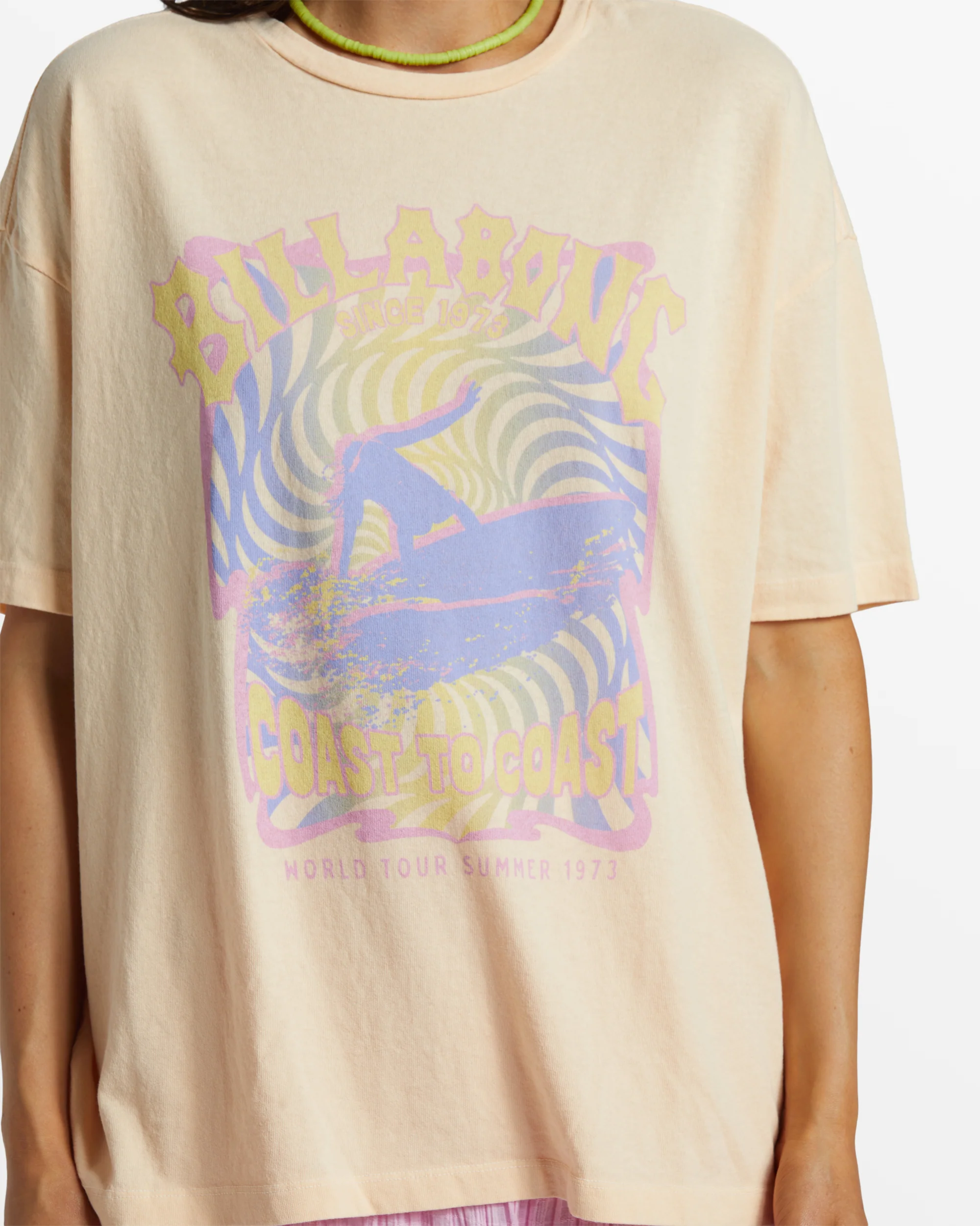 Billabong Since 73 Oversized T-Shirt - Peach Whip -Biliabong Outlet