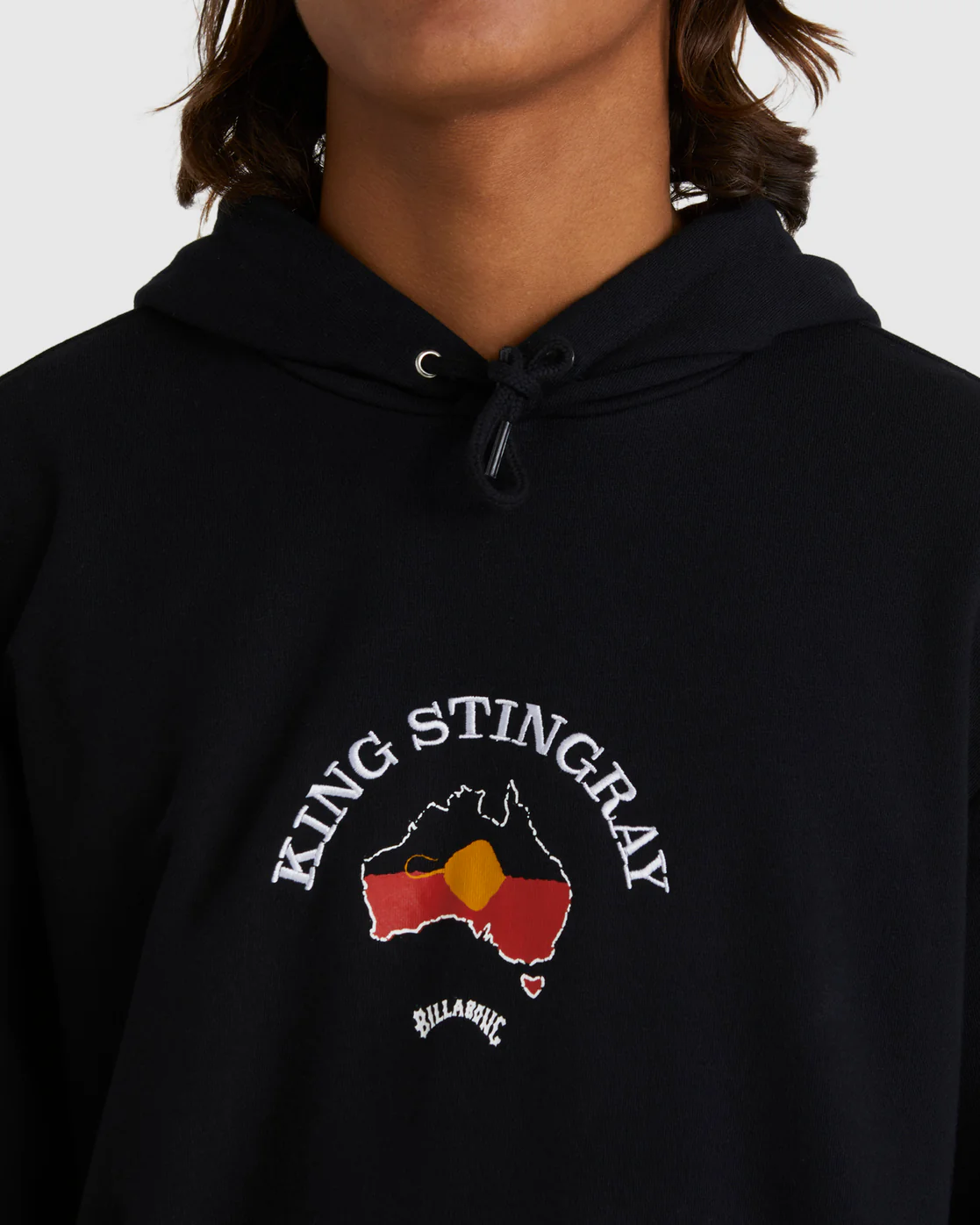 Billabong King Stringray Pop Hood Crew Neck Sweatshirt - Black -Biliabong Outlet