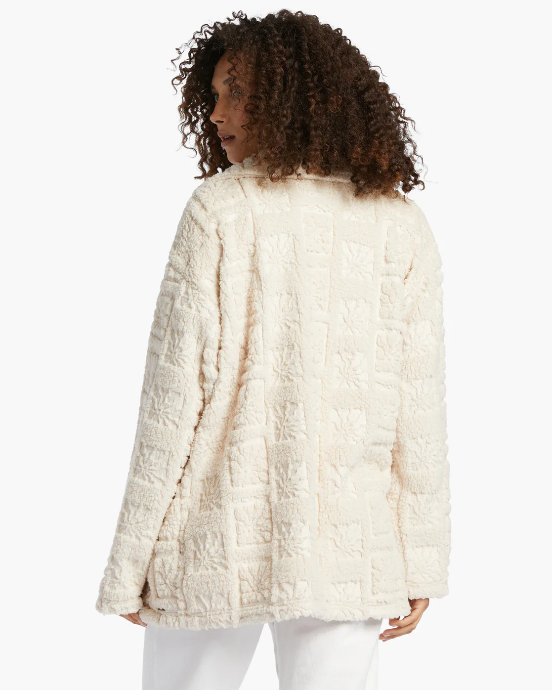 Billabong Fairbanks Button-Up Teddy Bear Jacket - White Cap -Biliabong Outlet