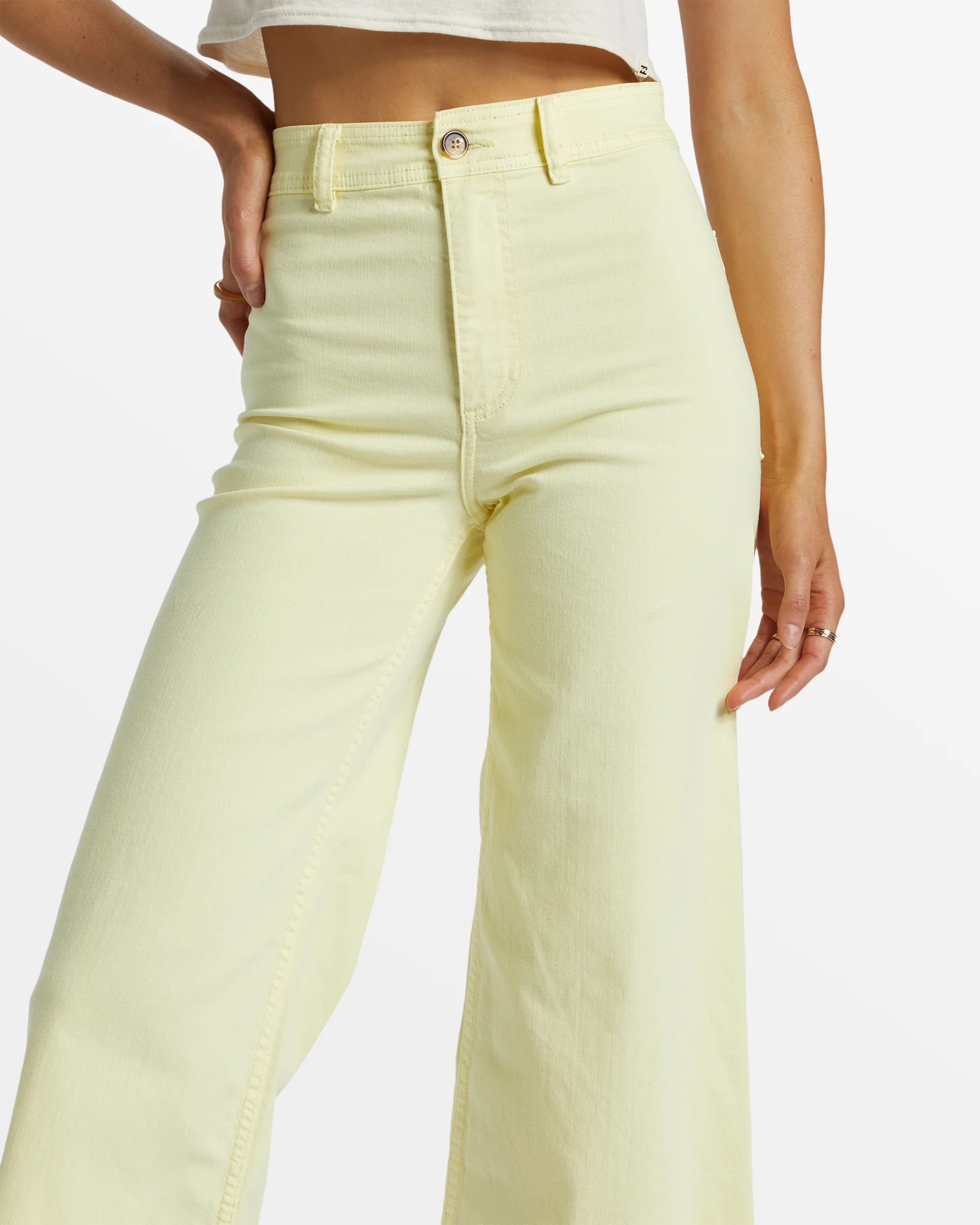 Billabong Free Fall High-Waist Pants - Mellow Yellow -Biliabong Outlet