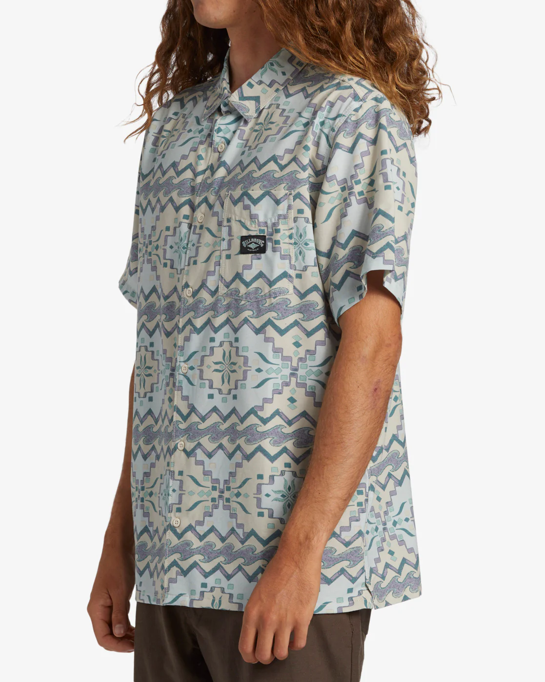 Billabong Surftrek Trail Short Sleeve Woven Shirt - Seafoam -Biliabong Outlet