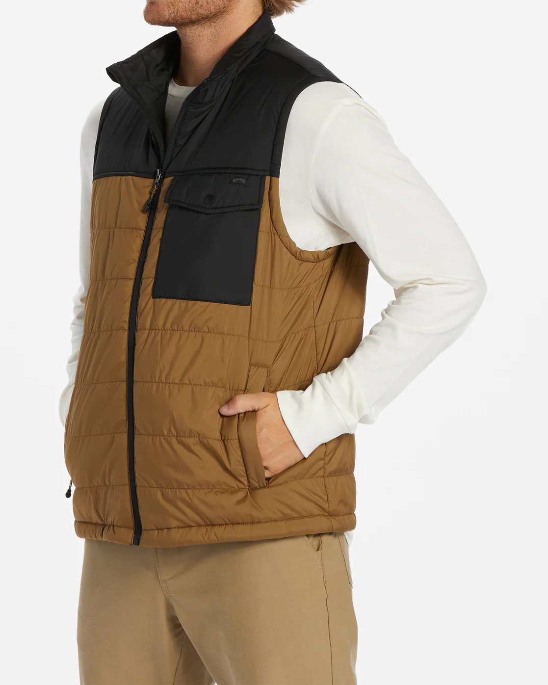 Billabong Prism Vest Quilted Vest - Otter -Biliabong Outlet