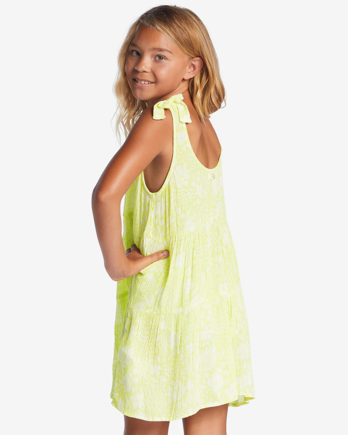 Billabong Girls Breezy Day Babydoll Dress - Light Lime -Biliabong Outlet