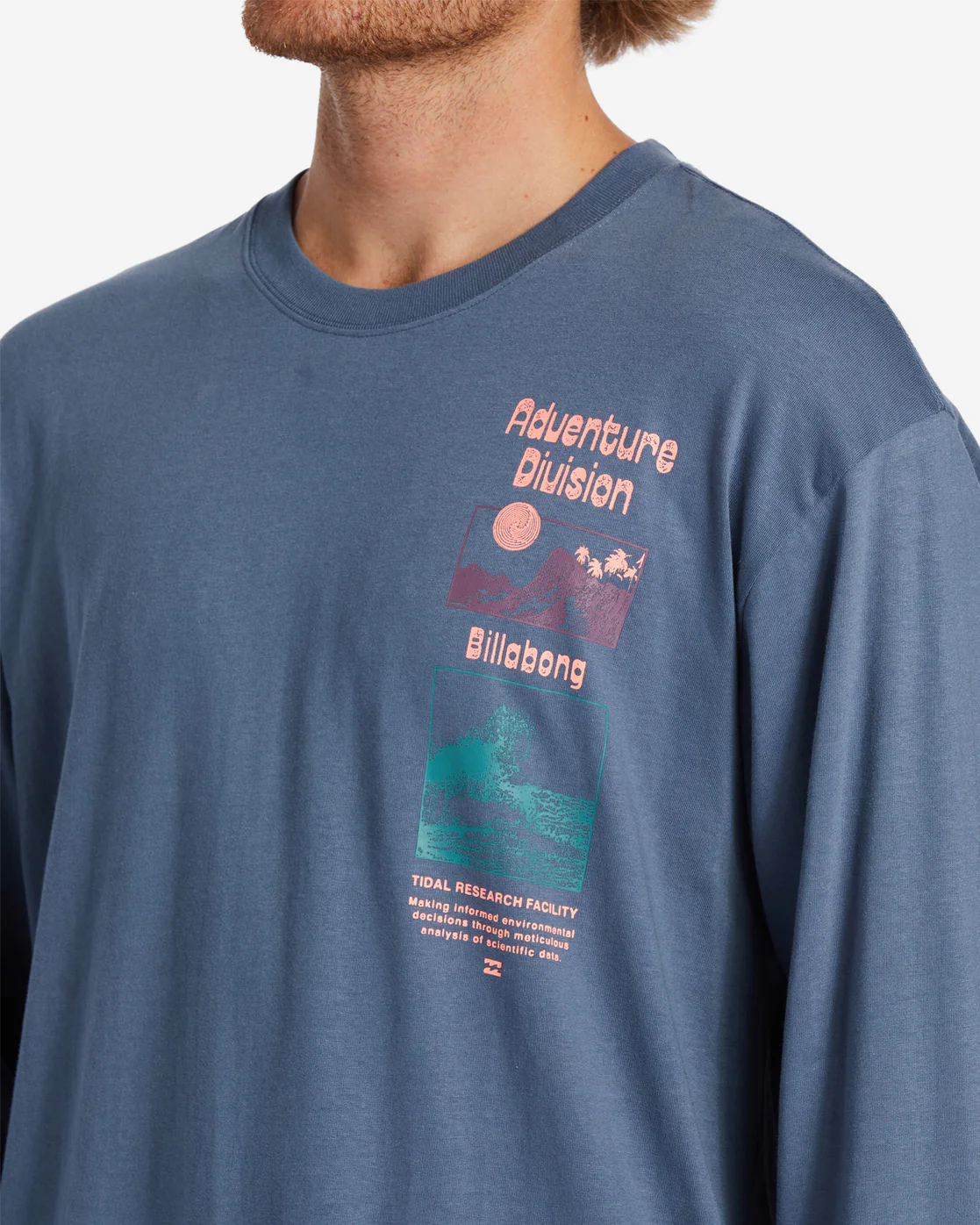 Billabong Tidal Research Long Sleeve T-Shirt - North Sea -Biliabong Outlet