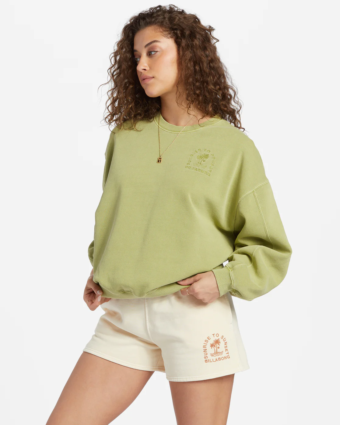 Billabong Kendal Crew Neck Sweatshirt - Avocado -Biliabong Outlet