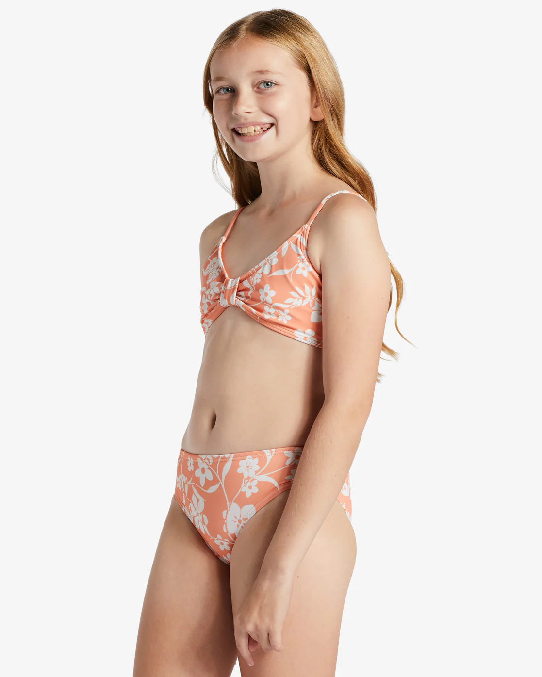 Billabong Girls Island In The Sun Two Piece Triangle Bikini Set - Tangy Tangerine -Biliabong Outlet