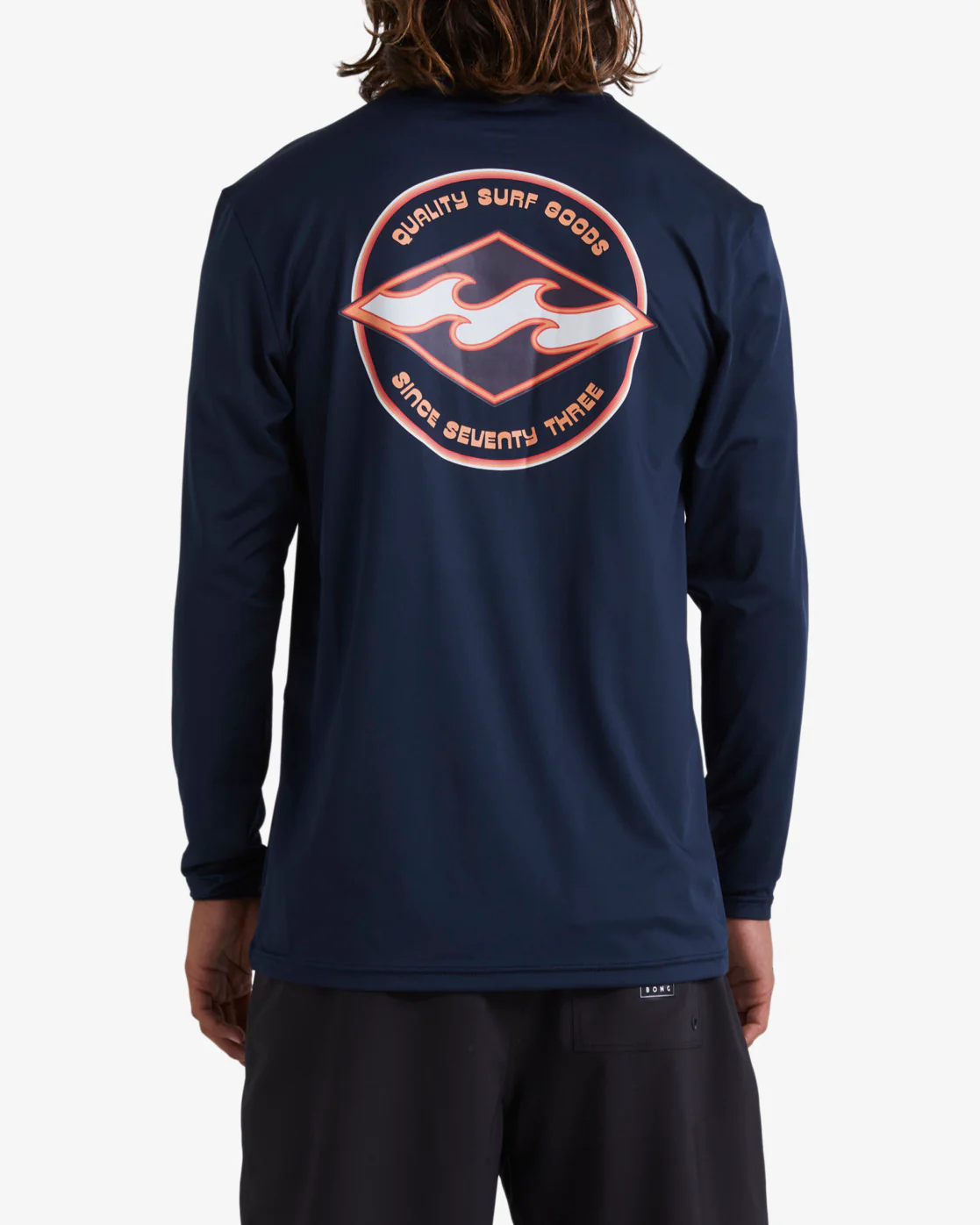 Billabong Rotor Diamond Loose Fit Long Sleeve Surf Tee - Navy -Biliabong Outlet