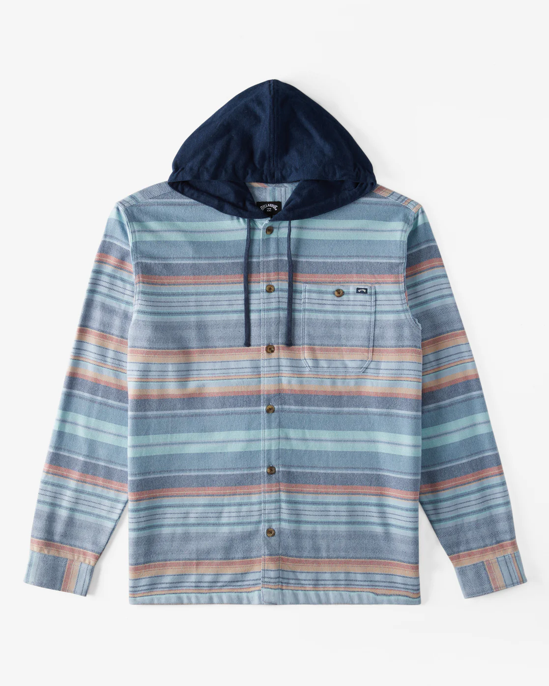 Billabong Baja Hooded Flannel Shirt - Maya Blue -Biliabong Outlet