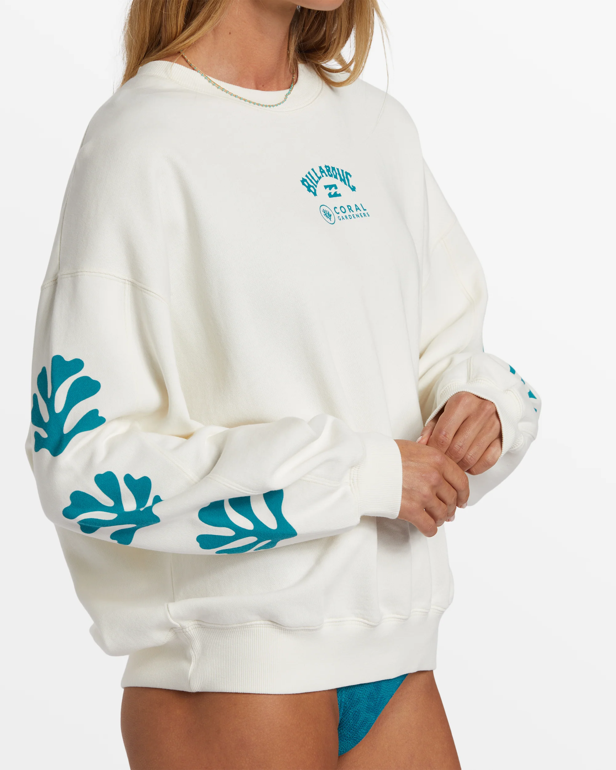 Billabong Beyond The Reef Crew Neck Sweatshirt - Salt Crystal -Biliabong Outlet
