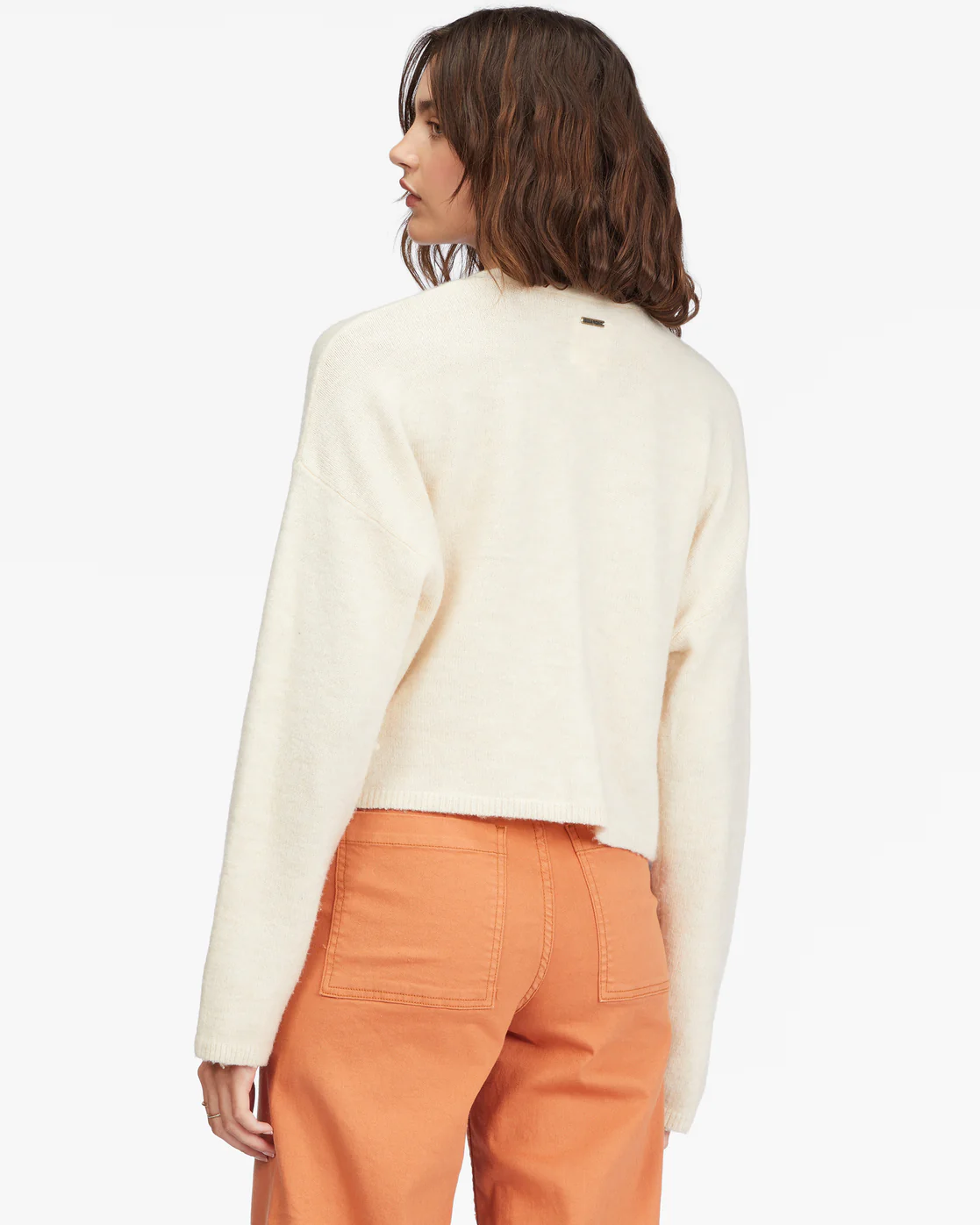 Billabong Short N Sweet Cropped Cardigan Sweater - White Cap -Biliabong Outlet