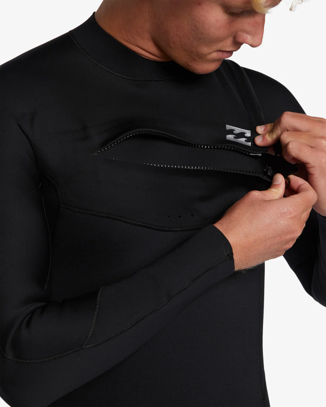 Billabong 3/2mm Foil Chest Zip Wetsuit - Black -Biliabong Outlet
