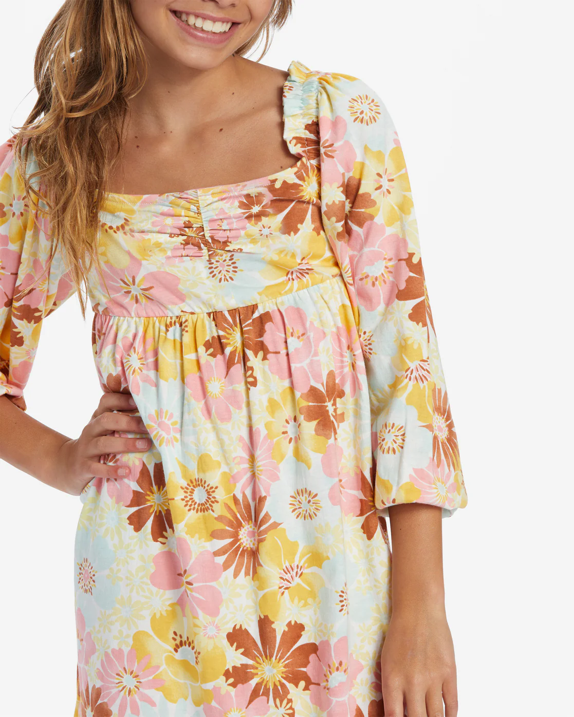 Billabong Girls Blossom Dress - Flamingo -Biliabong Outlet