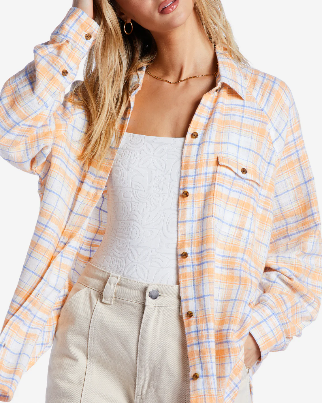 Billabong Best Time Long Sleeve Shirt - Salt Crystal -Biliabong Outlet