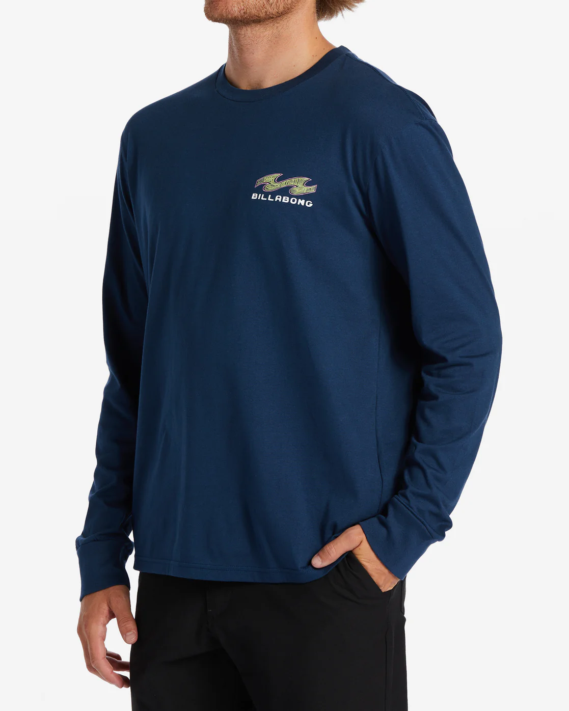 Billabong Fragment Long Sleeve T-Shirt - Dark Blue -Biliabong Outlet
