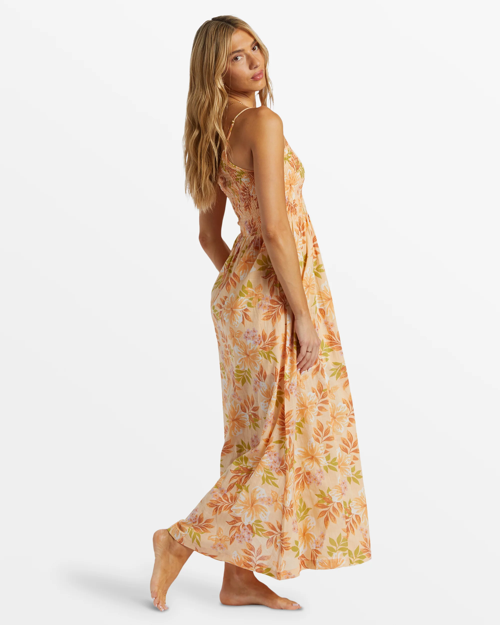 Billabong Warmer Days One Shoulder Maxi Dress - Peach Whip -Biliabong Outlet