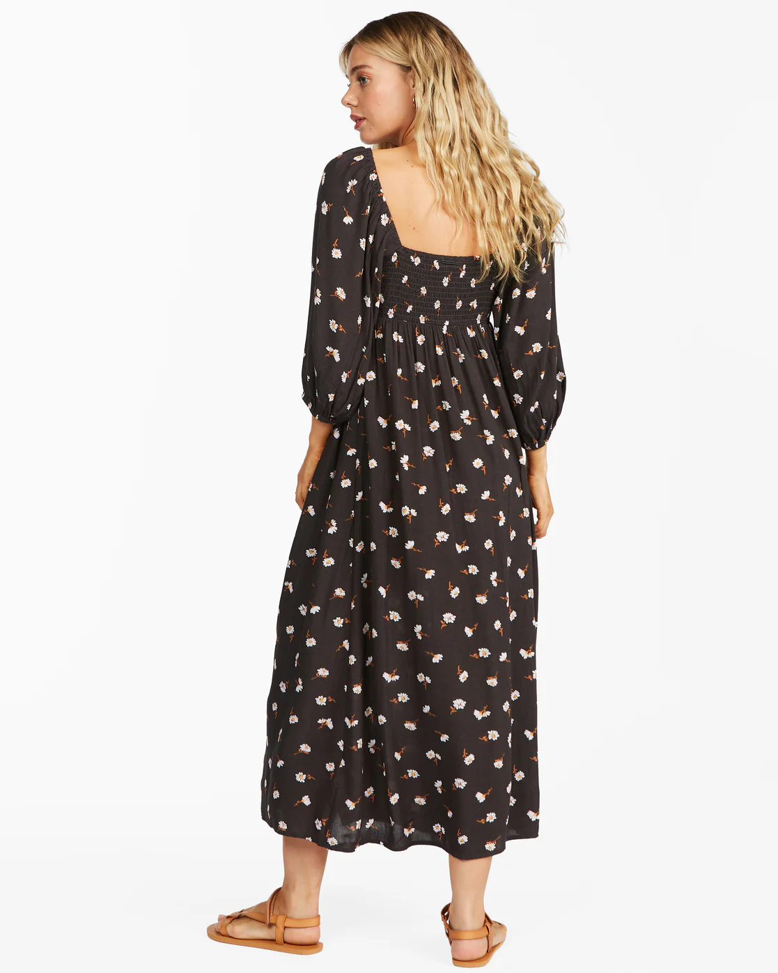 Billabong Swept Away Midi Dress - Off Black -Biliabong Outlet