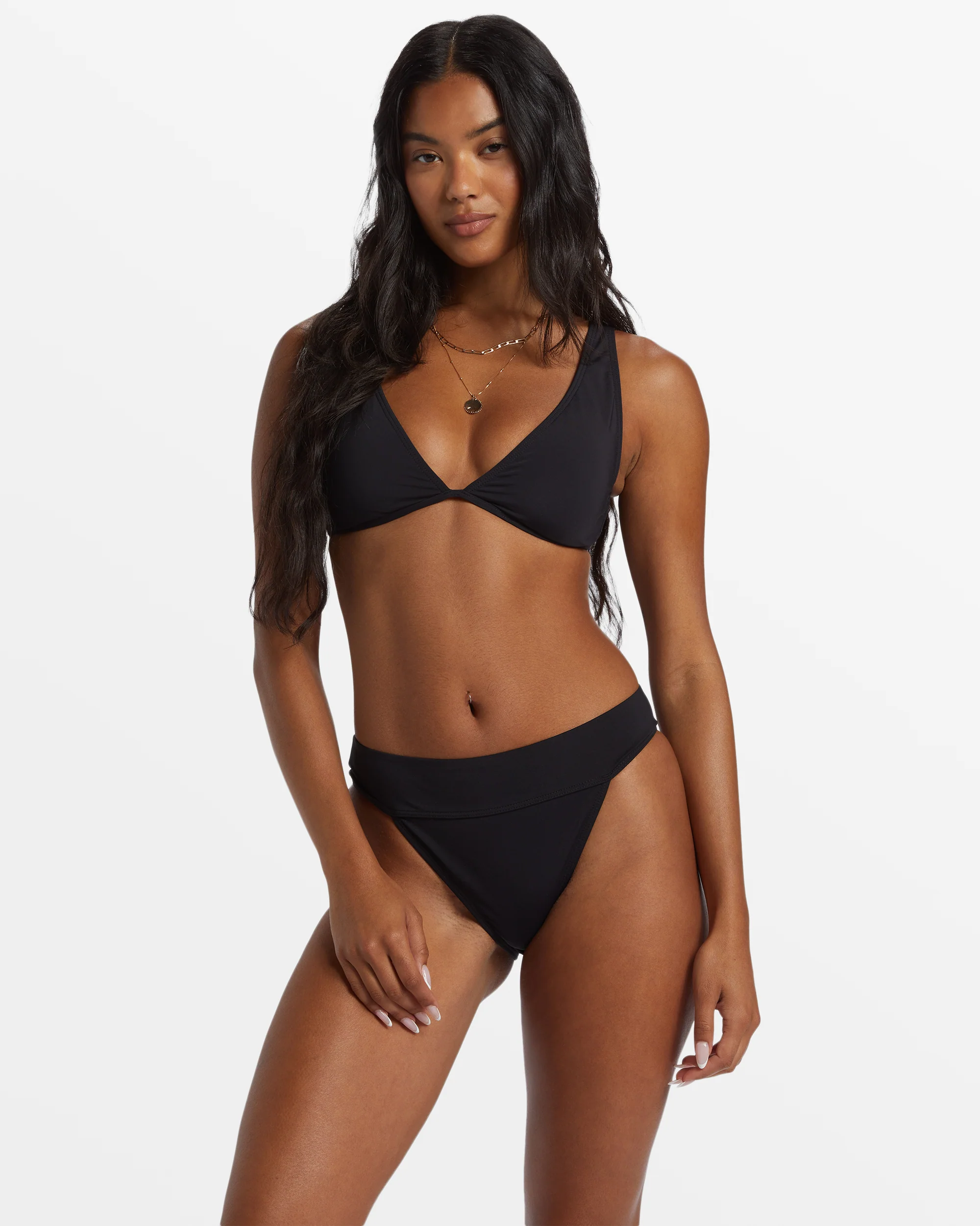 Billabong Sol Searcher Ava Tank Bikini Top - Black Pebble -Biliabong Outlet