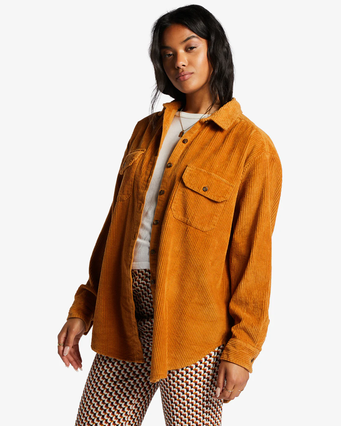 Billabong So Stoked Cord Long Sleeve Top - Cider -Biliabong Outlet