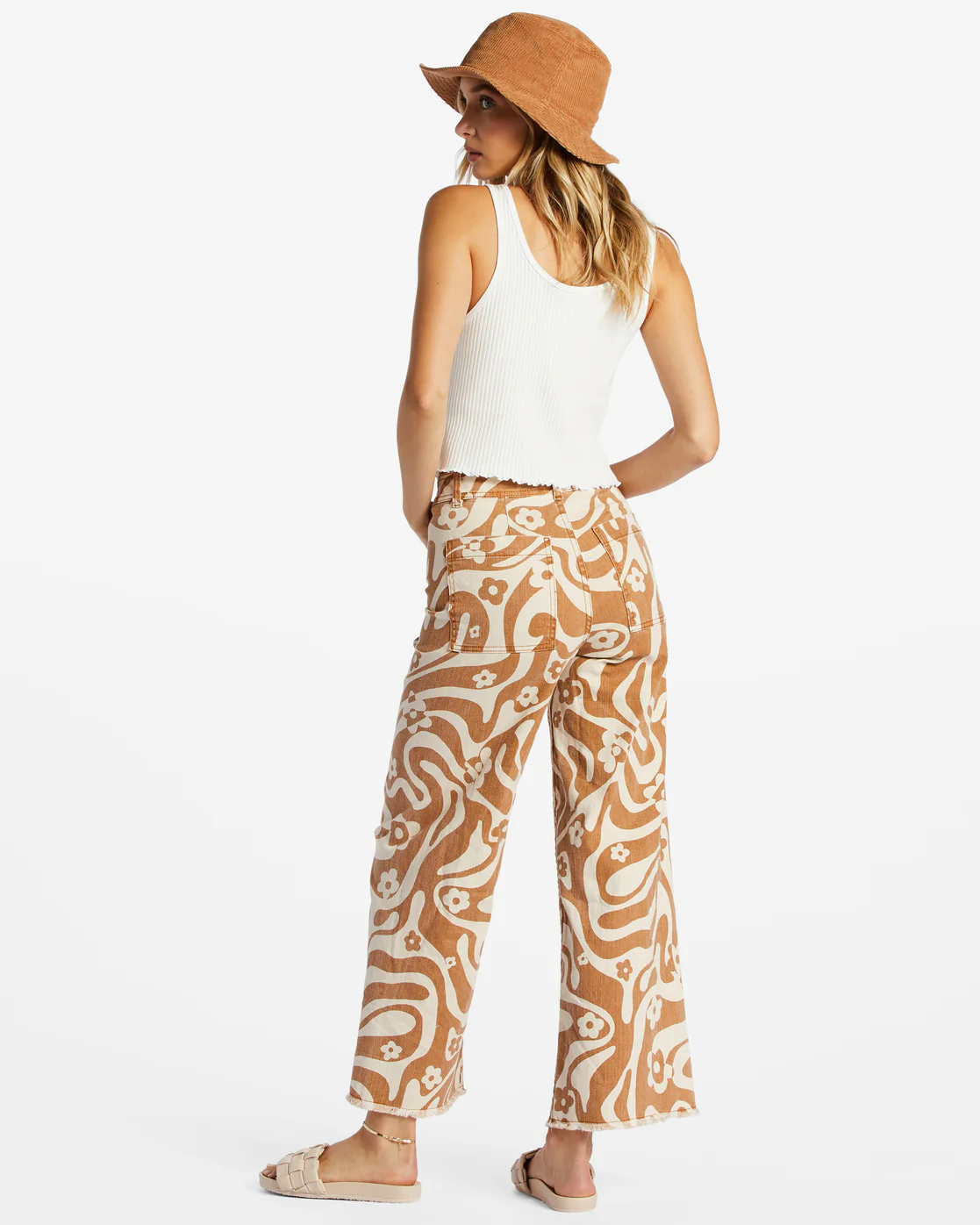 Billabong Free Fall Print Wide Leg Pants - Cider -Biliabong Outlet