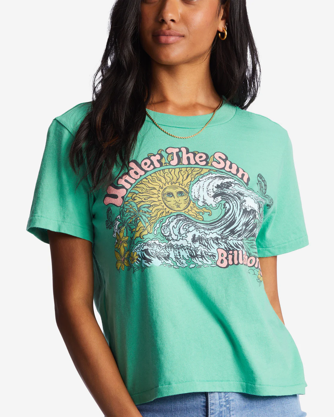 Billabong Choppy Waters T-Shirt - Sweet Grass -Biliabong Outlet