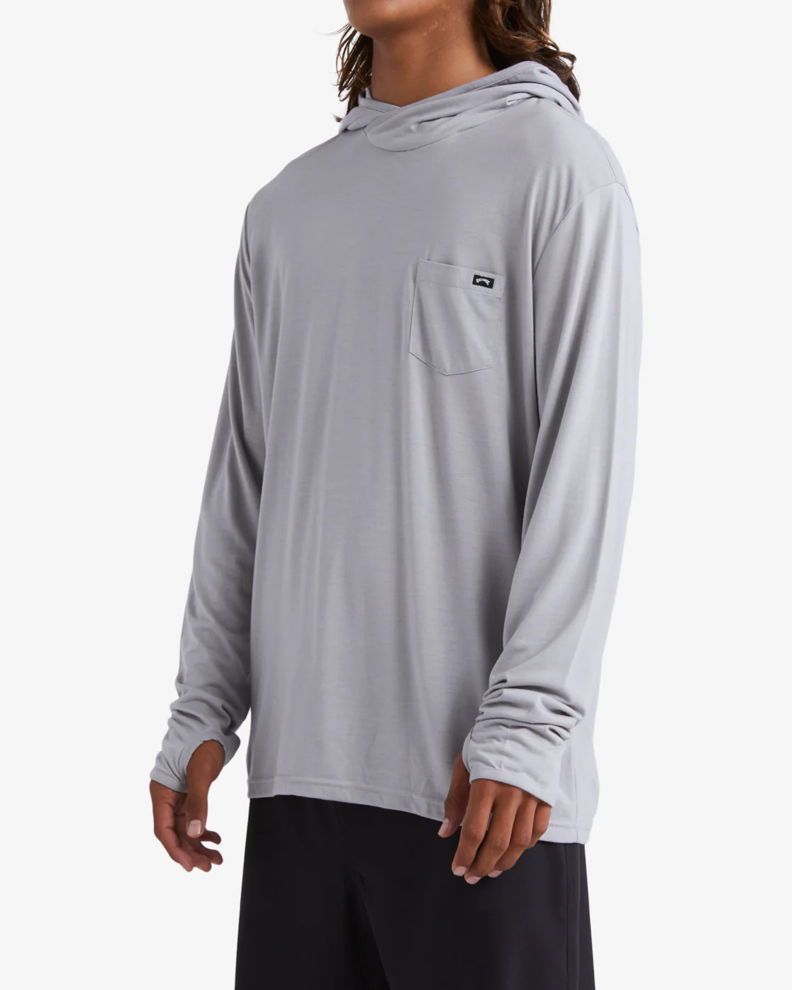 Billabong Eclipse Hooded Long Sleeve Surf T-Shirt - Alloy -Biliabong Outlet