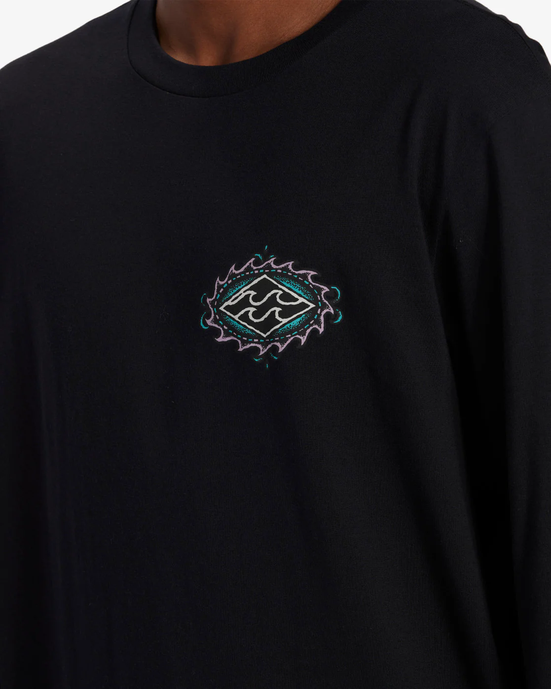 Billabong Crayon Wave Long Sleeve T-Shirt - Black -Biliabong Outlet