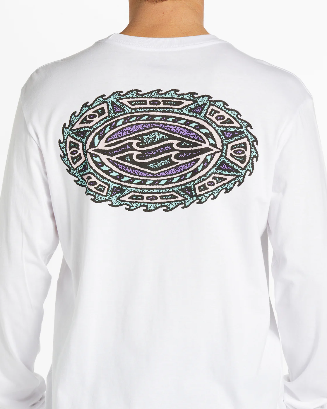 Billabong Crayon Wave Long Sleeve T-Shirt - White -Biliabong Outlet